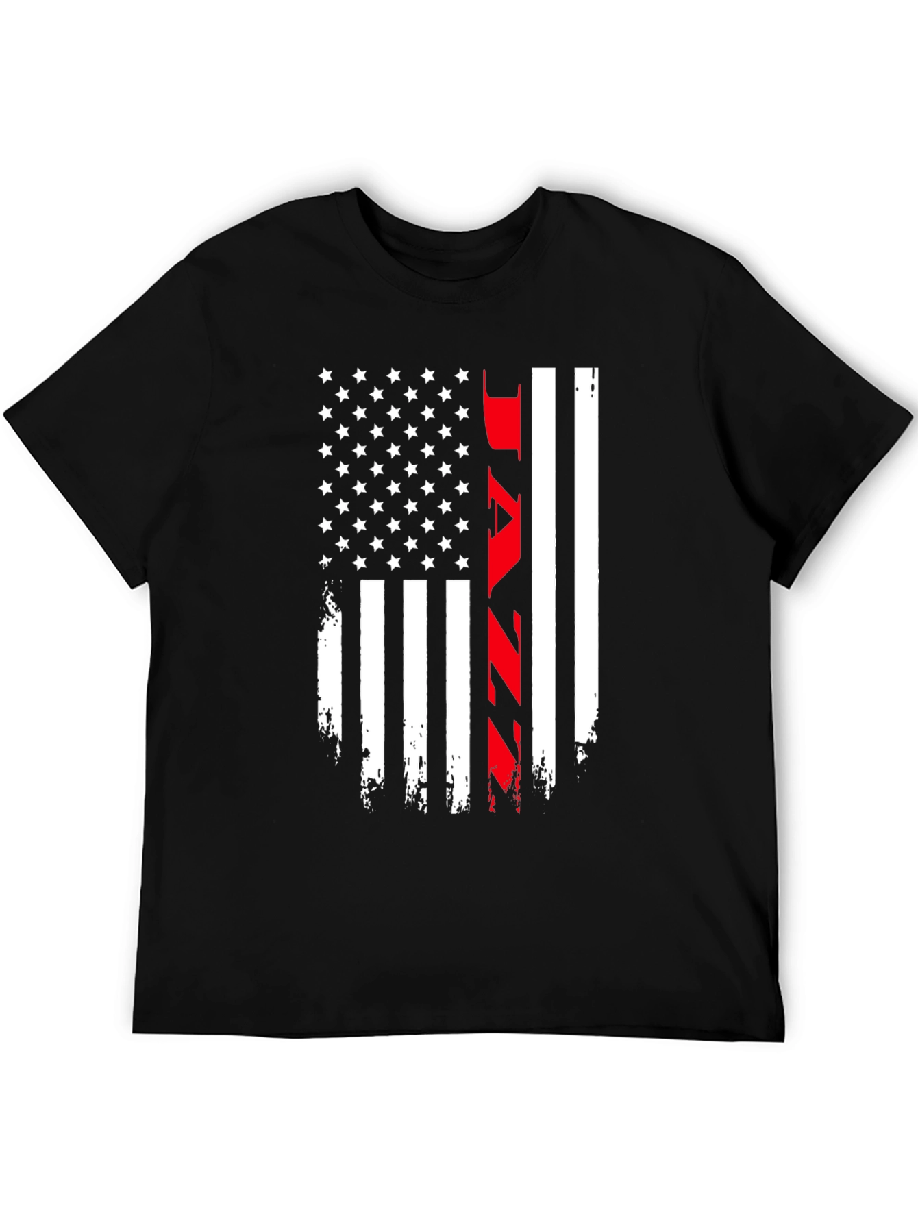 Black Distressed American Flag JAZZ Graphic Tee view 5
