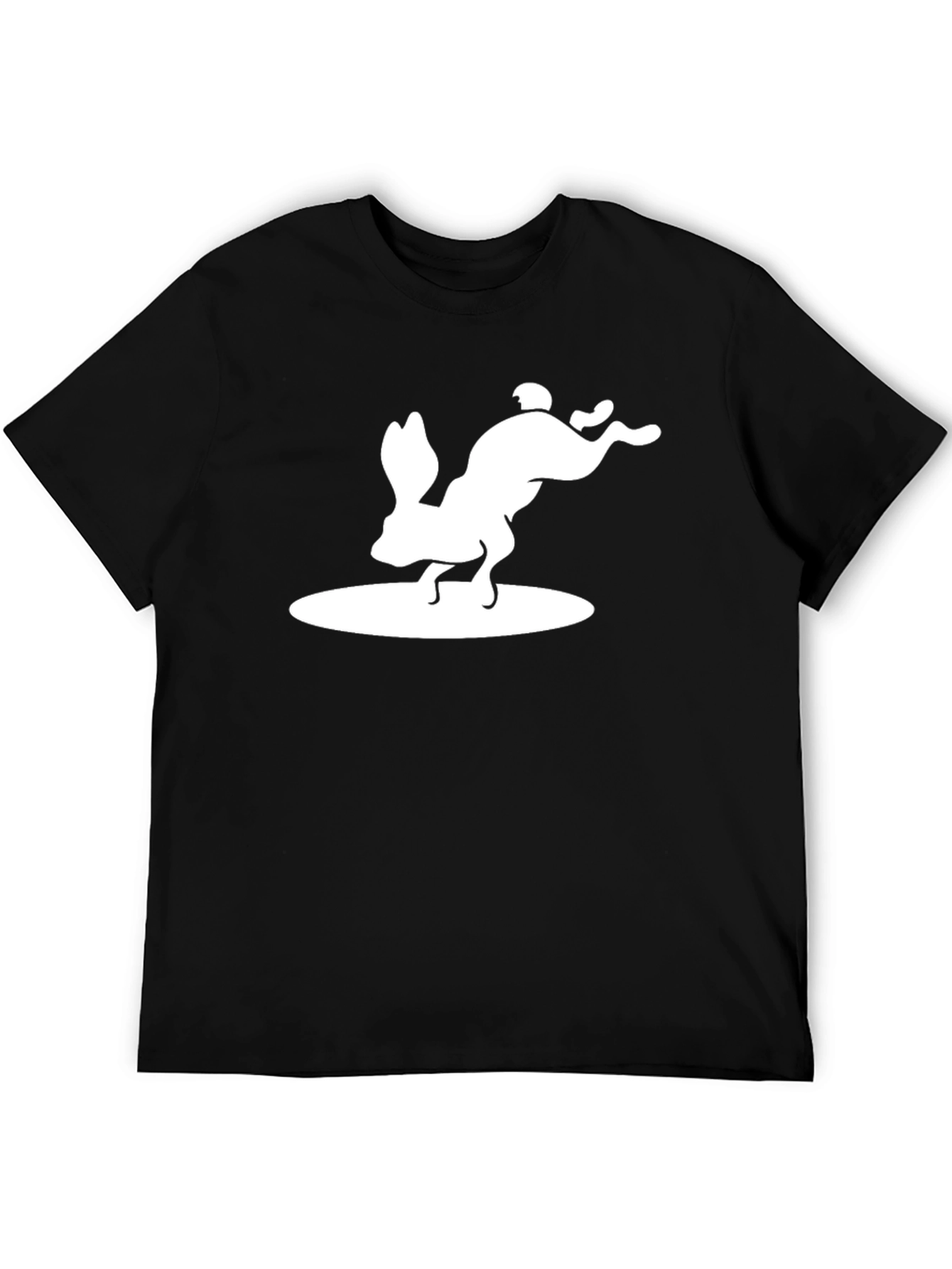 Black Surfing Rabbit Graphic Tee - Unisex Black T-Shirt view 5