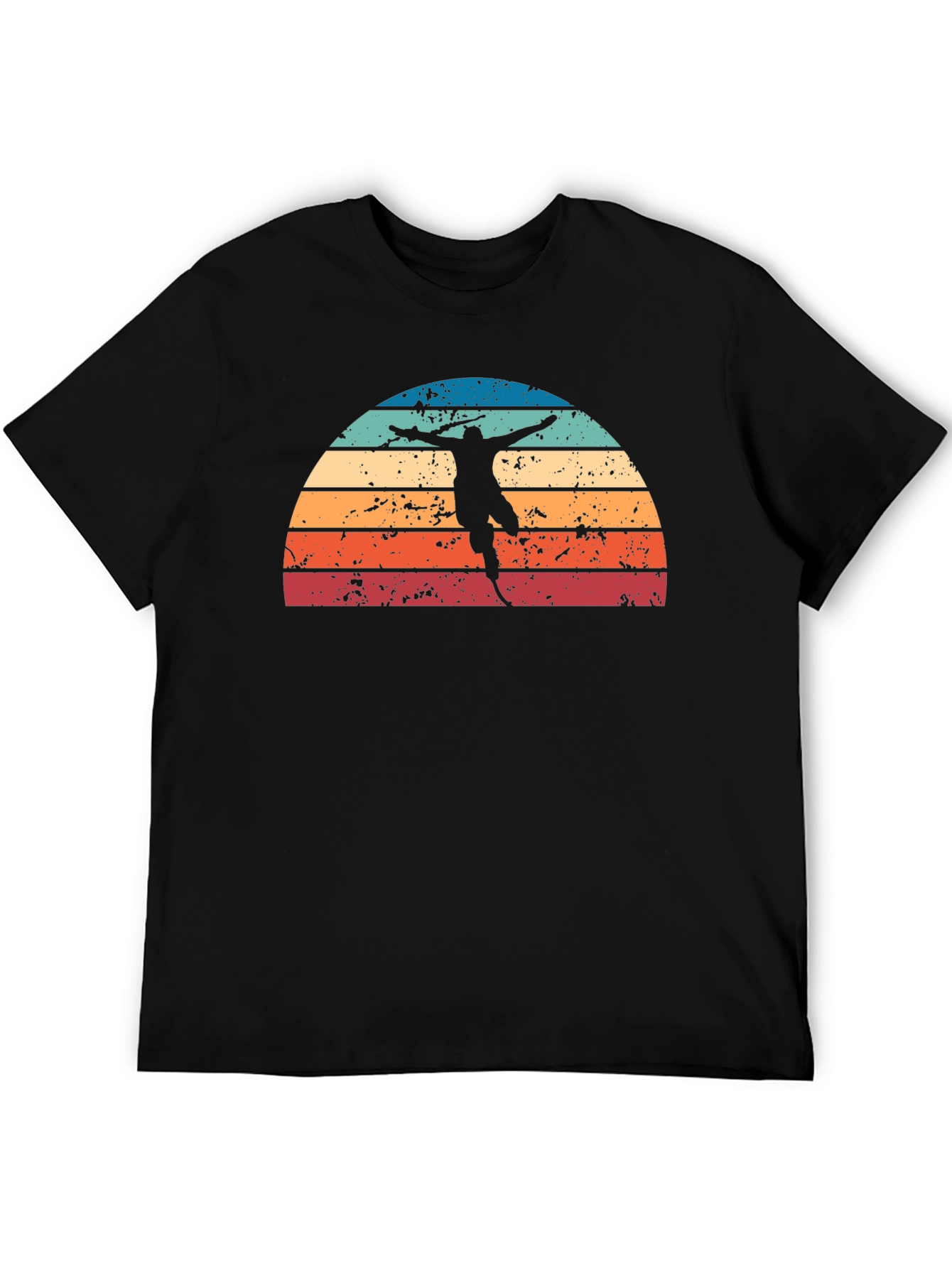 Black Vintage Fencing Sunset Graphic T-Shirt view 5