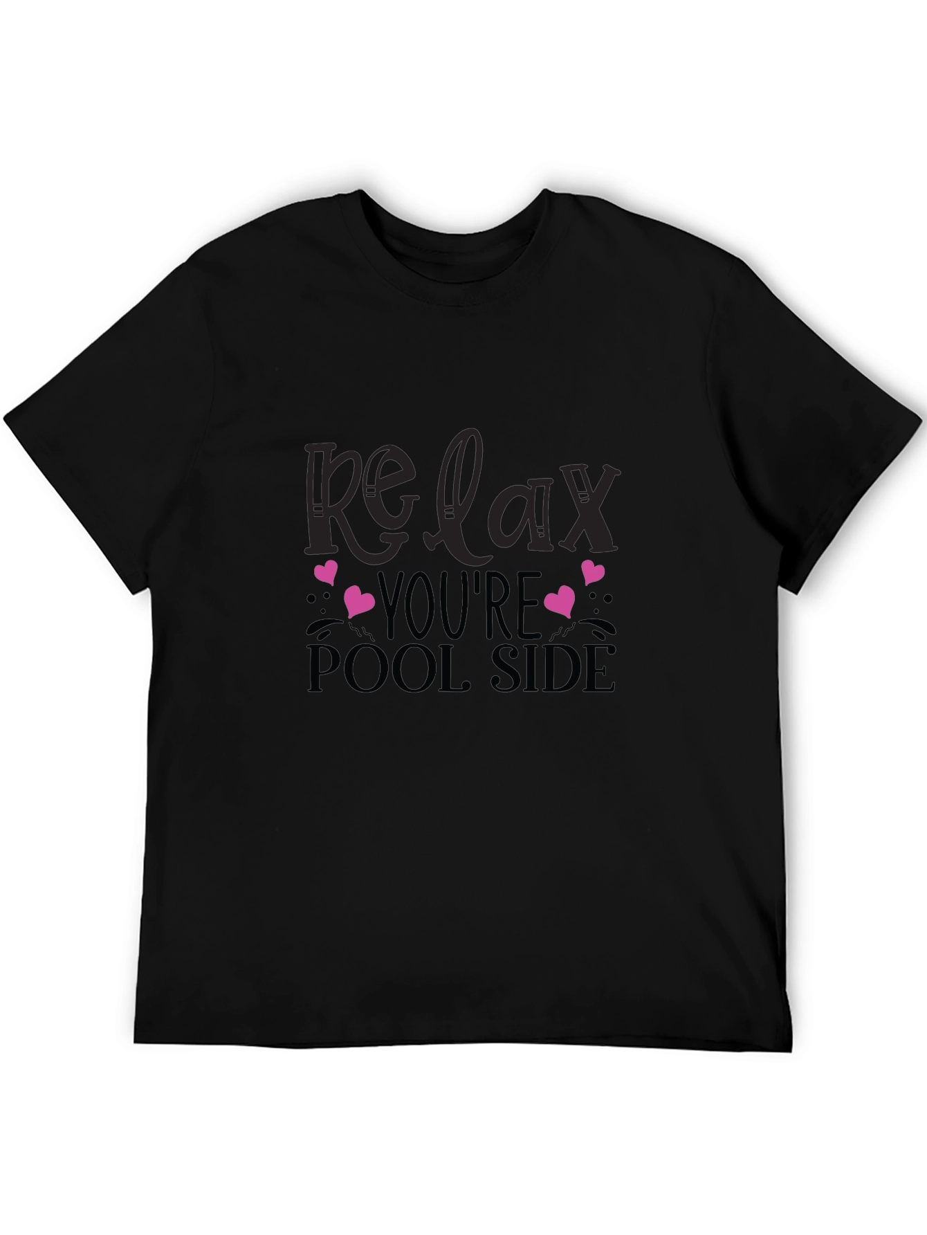 Black Relax You're Pool Side Graphic T-Shirt view 5