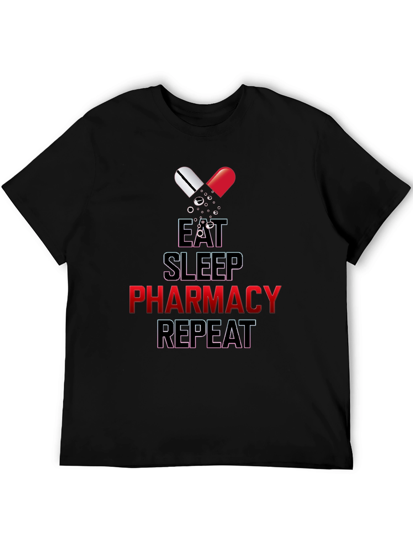Black Eat Sleep Pharmacy Repeat Graphic Tee view 5