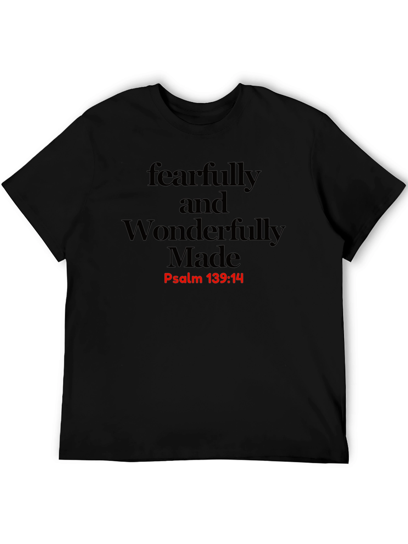 Black Fearfully & Wonderfully Made T-Shirt - Psalm 139:14 view 5