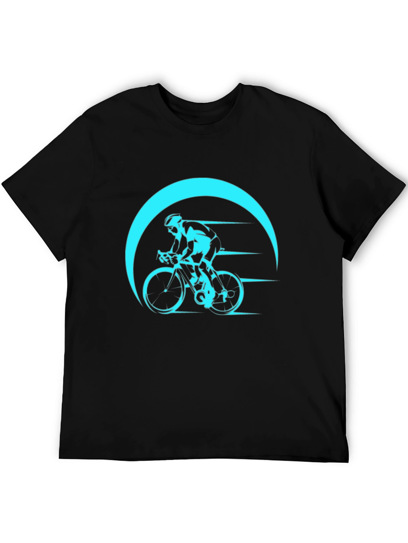 Black Cycling Graphic T-Shirt - Black Bike Design view 5