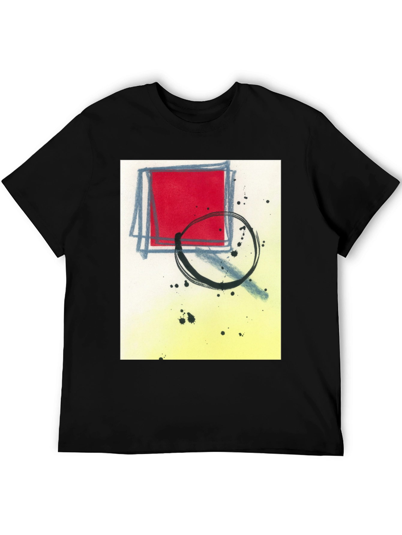Black Abstract Graphic T-Shirt - Modern Art Tee view 5
