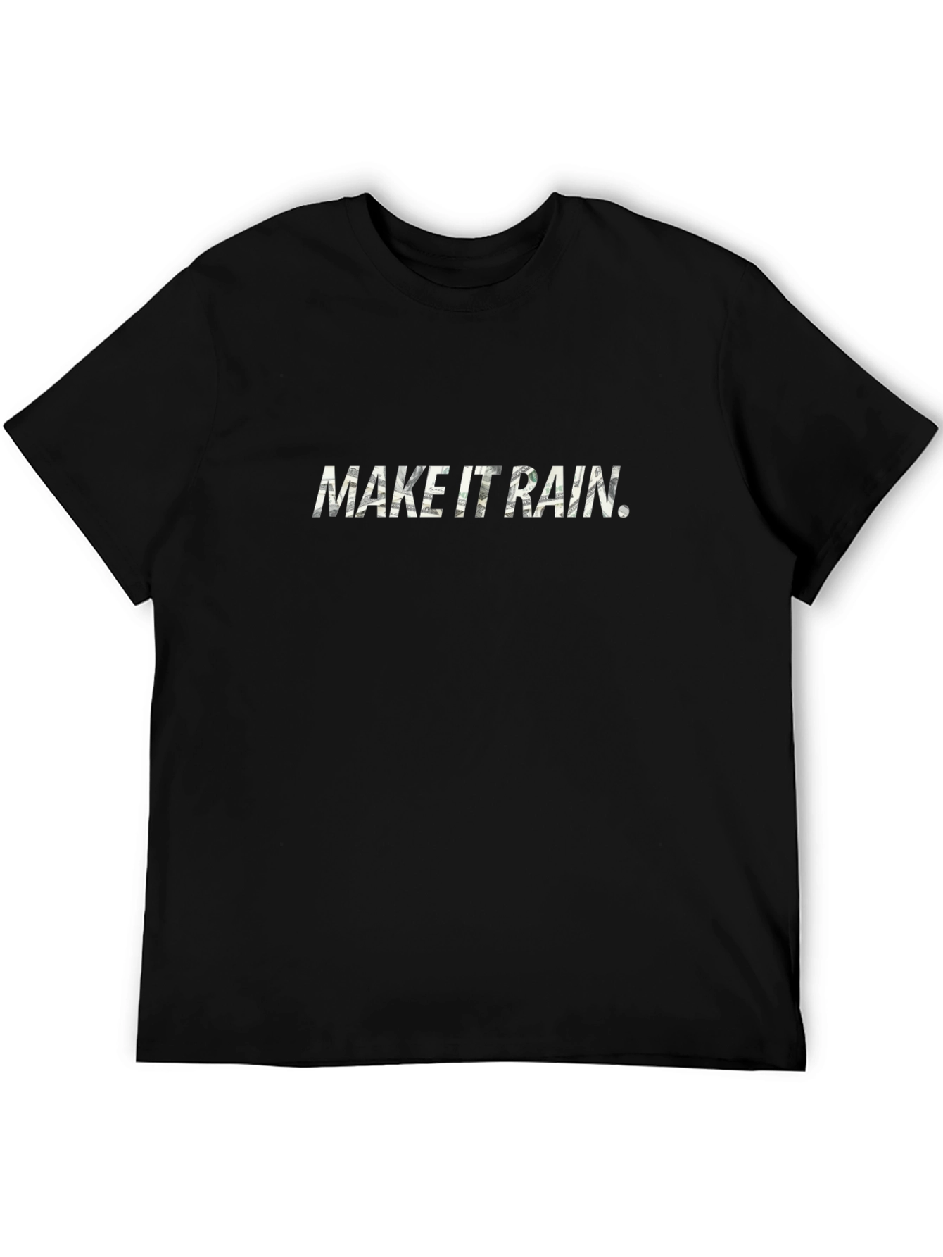 Black Make It Rain Black Graphic T-Shirt view 5