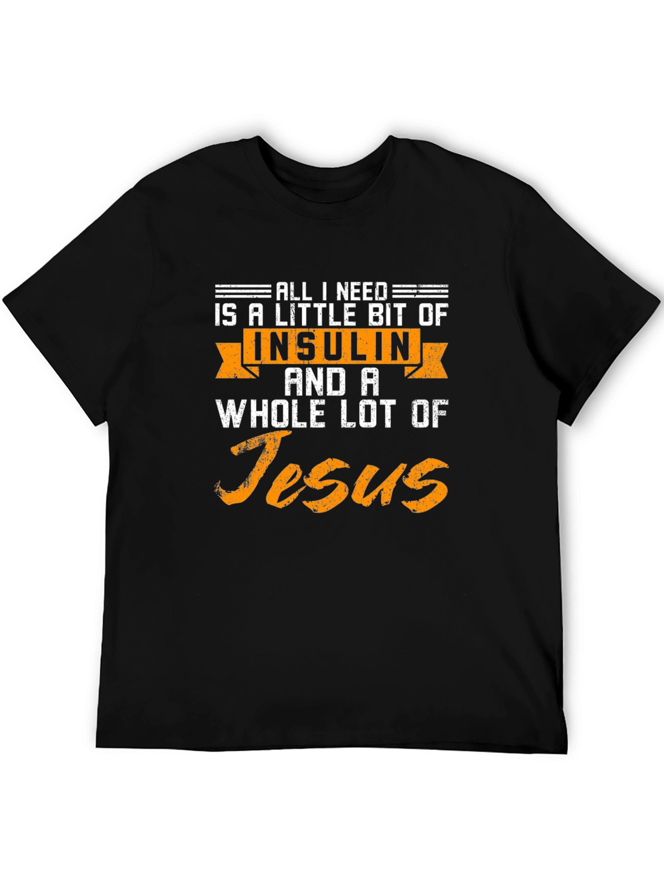 Black Insulin and Jesus T-Shirt Diabetes Awareness view 5