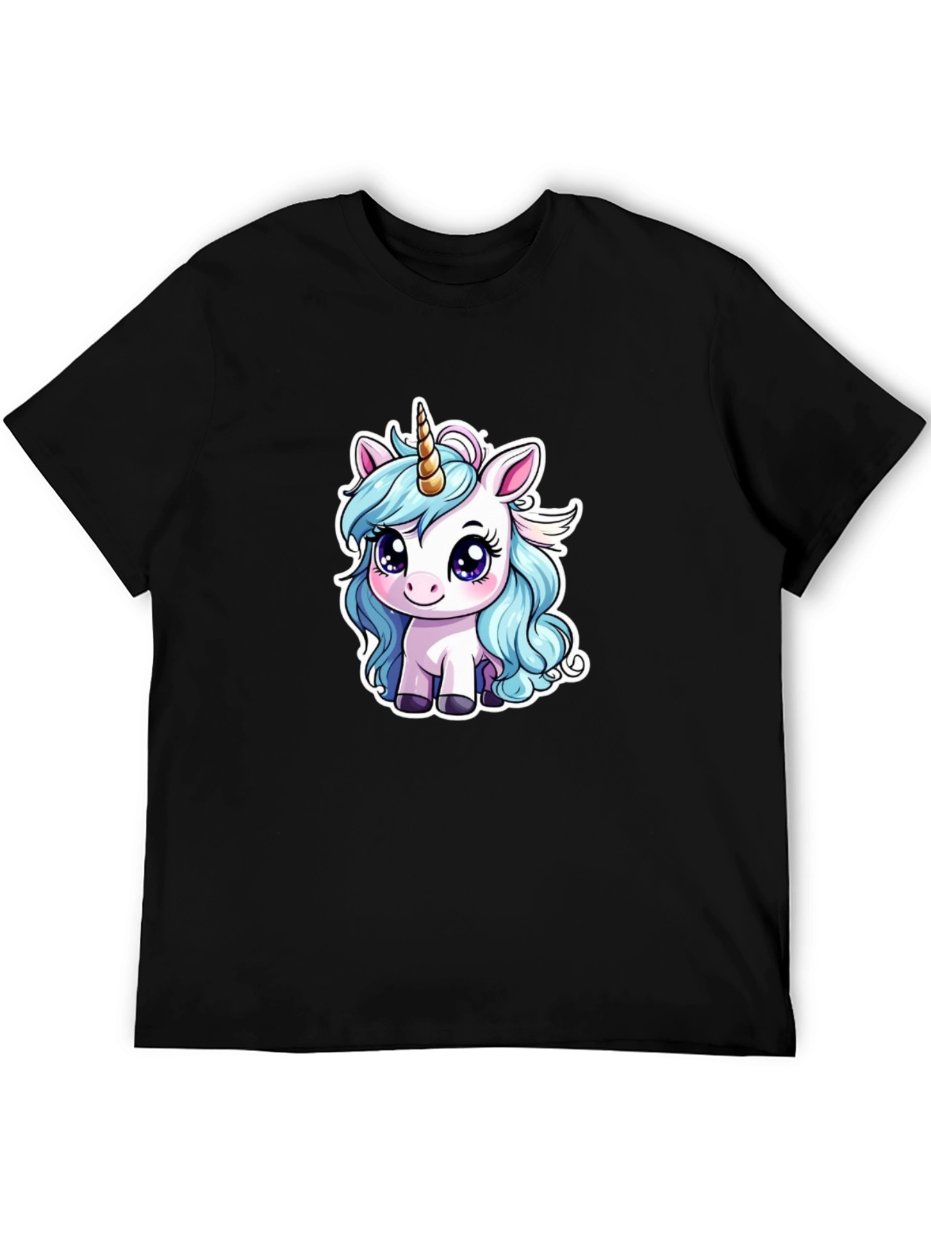 Black Unicorn Graphic Tee - Cute Cartoon Design view 5