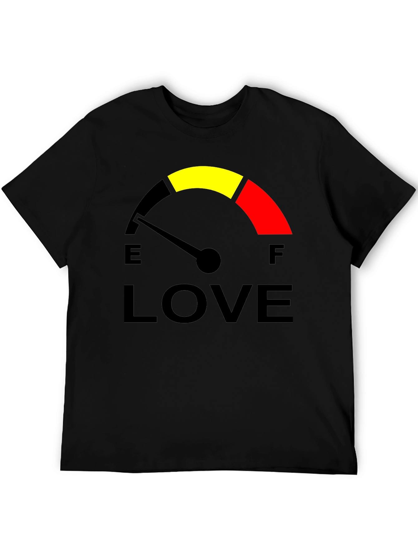 Black Love Meter T-Shirt - Full of Love Graphic Tee view 5