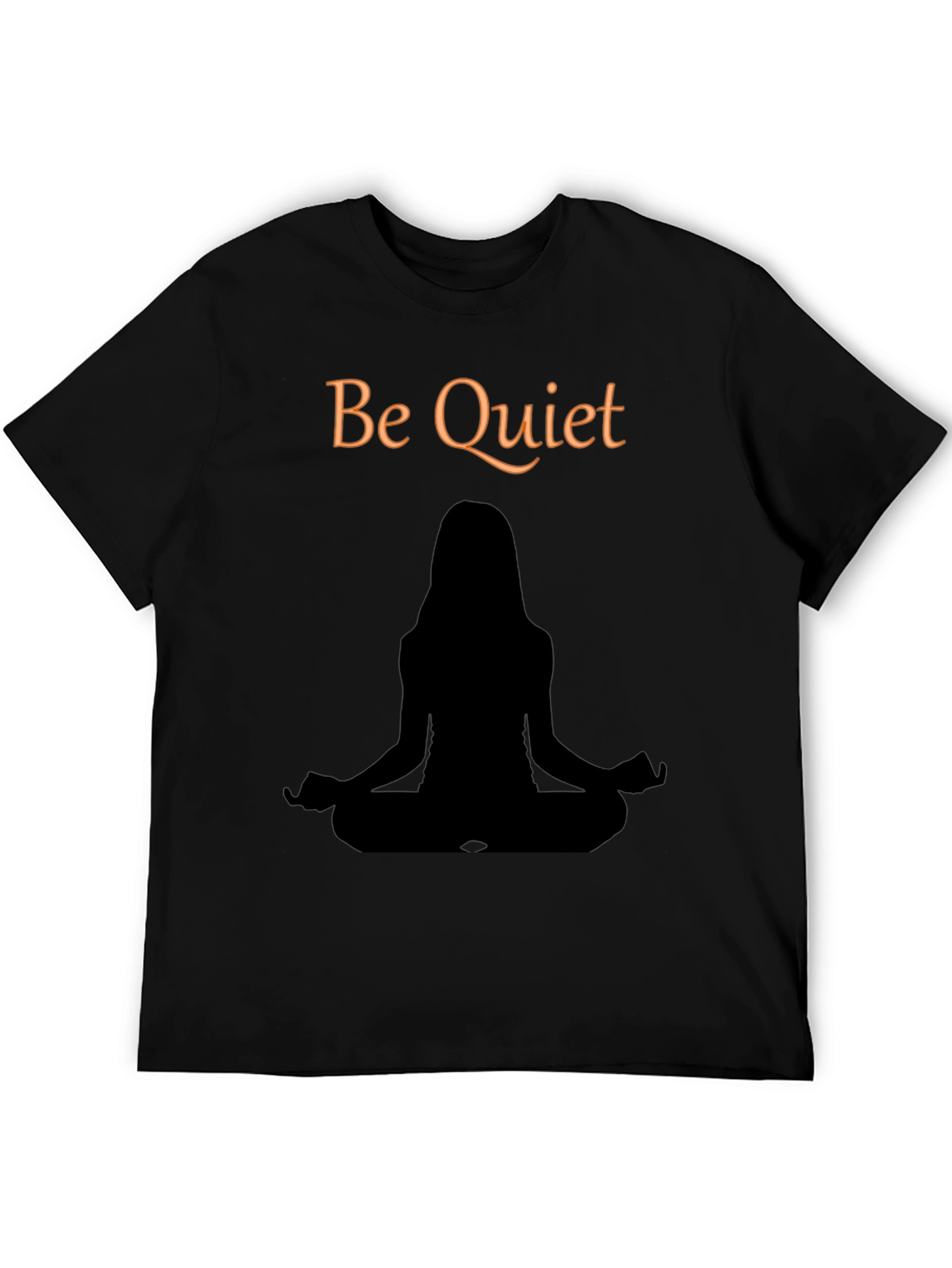 Black Be Quiet Meditation T-Shirt - Unisex Black Tee view 5