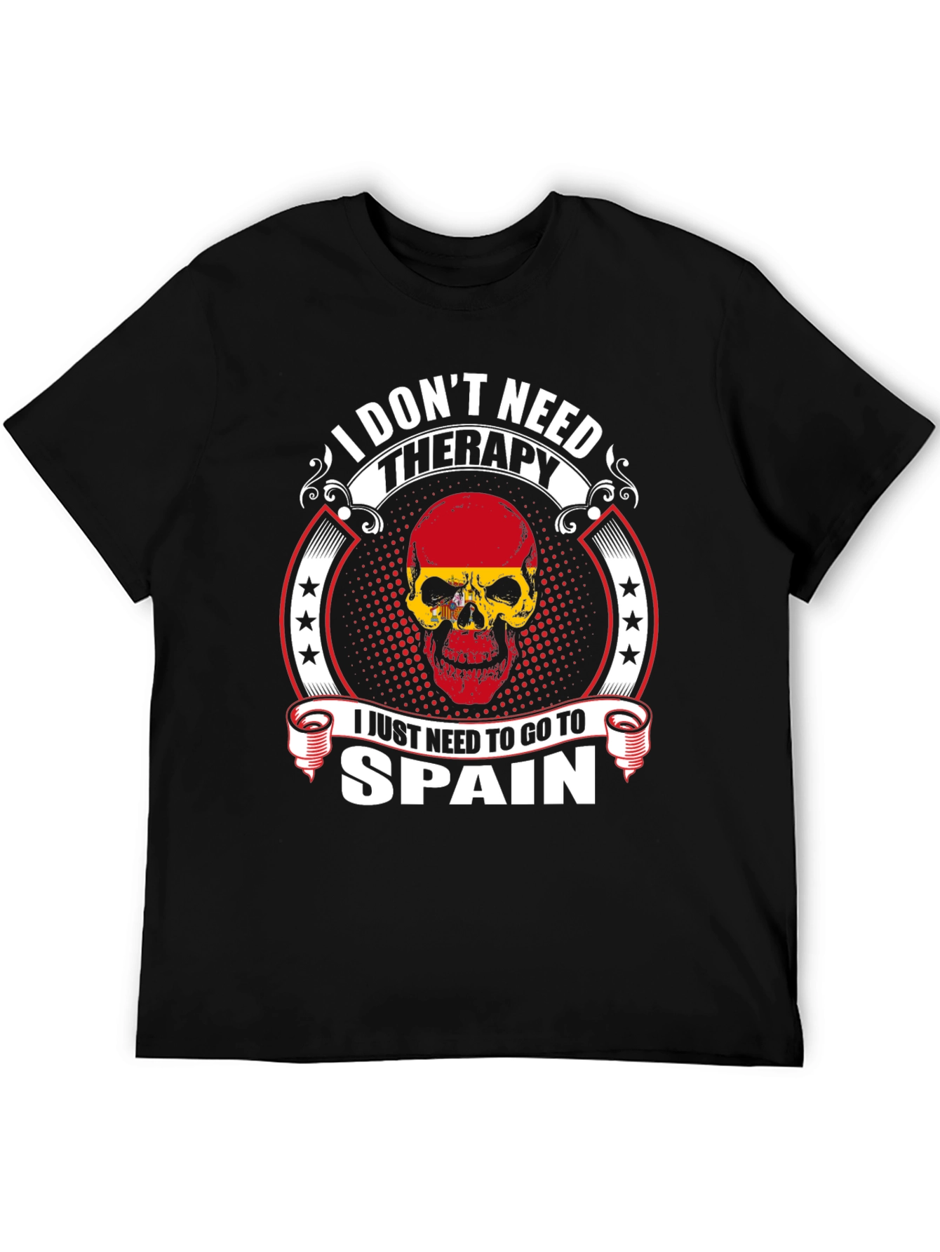 Spain Therapy Skull Graphic T-Shirt - 5