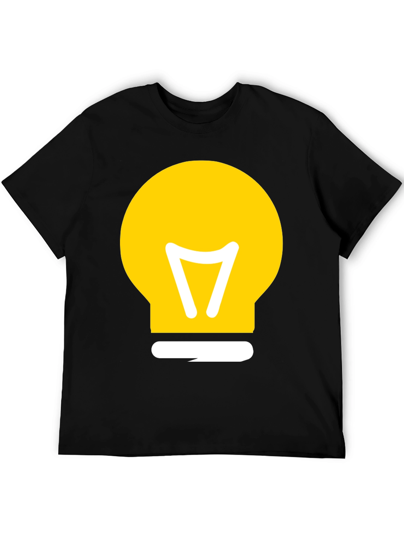 Black Idea Bulb Graphic T-Shirt - Black Cotton Tee view 5