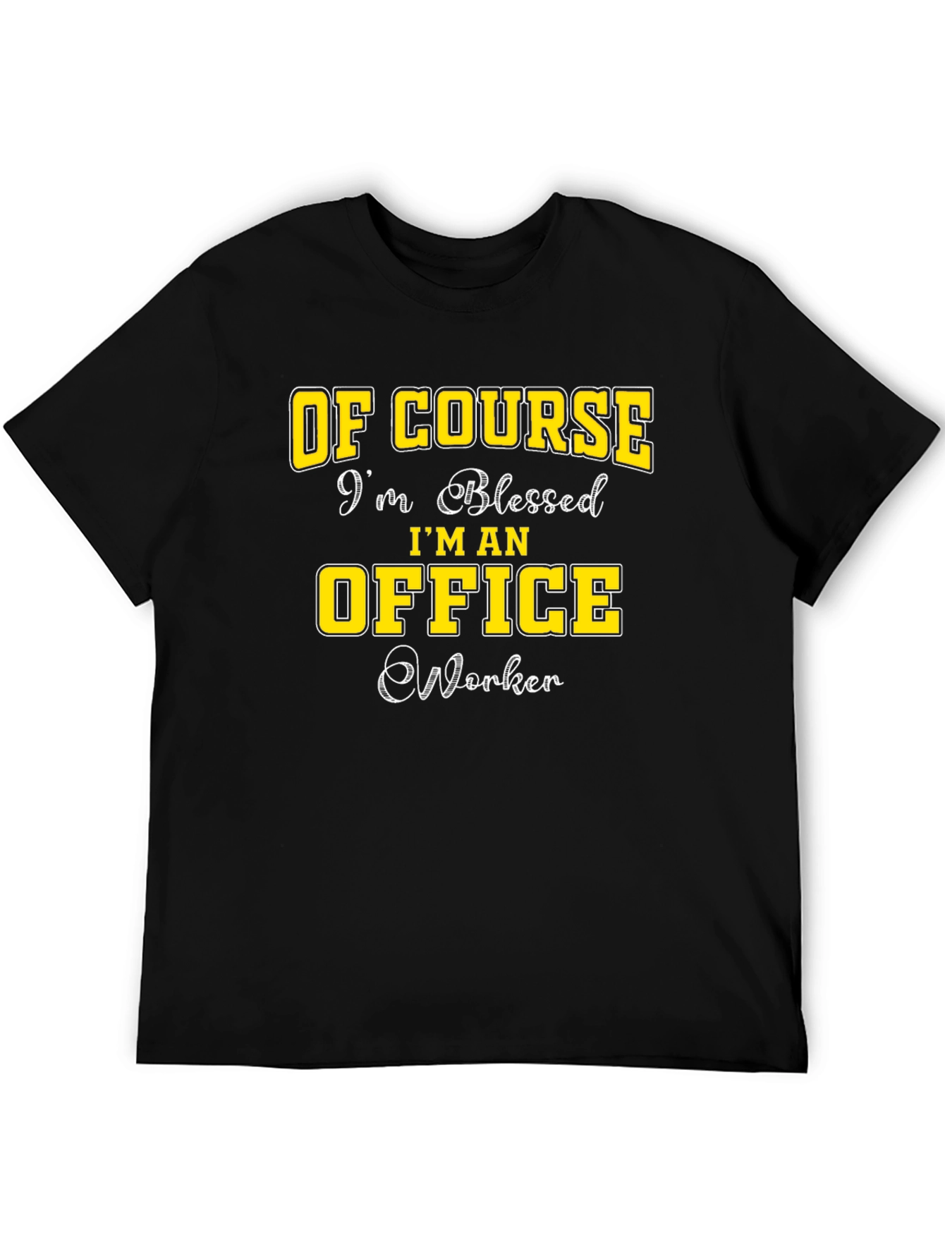 Black Blessed Office Worker Black Graphic Tee view 5