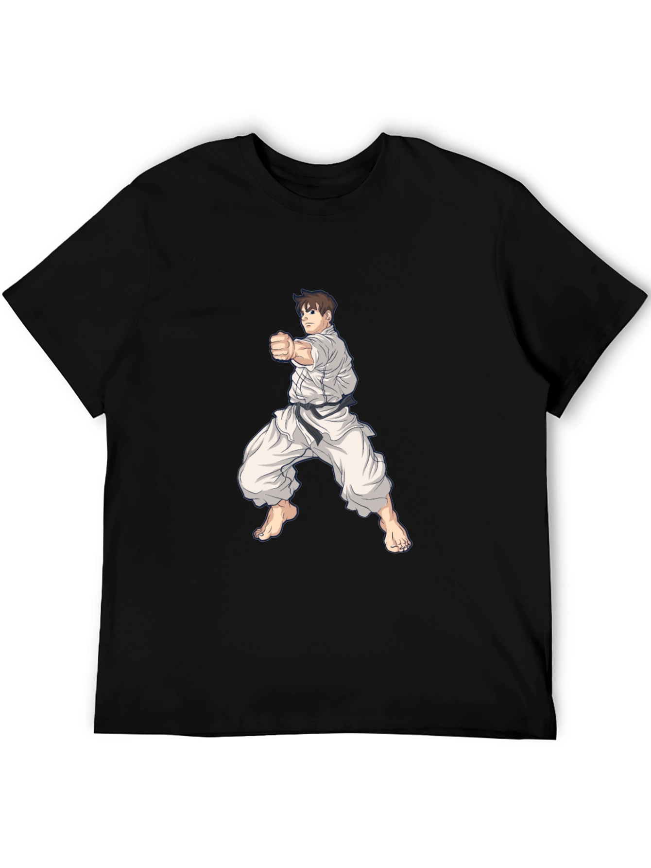 Black Karate Graphic Tee - Martial Arts Style Shirt view 5