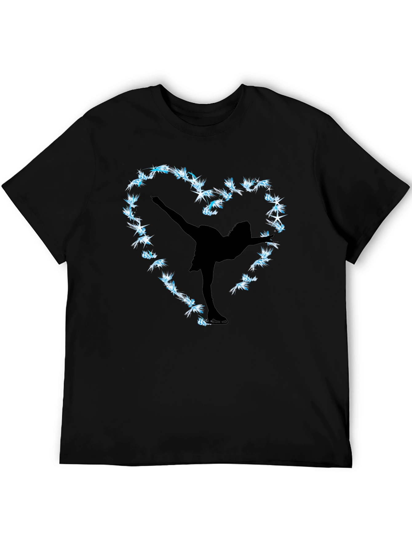 Black Figure Skating Heart Graphic Tee view 5