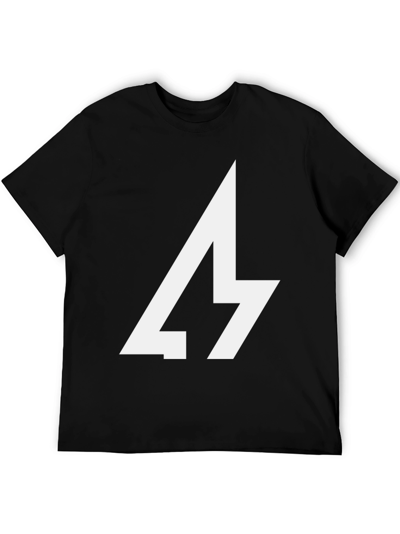 Black Bold Graphic Tee - Lightning Bolt Design view 5