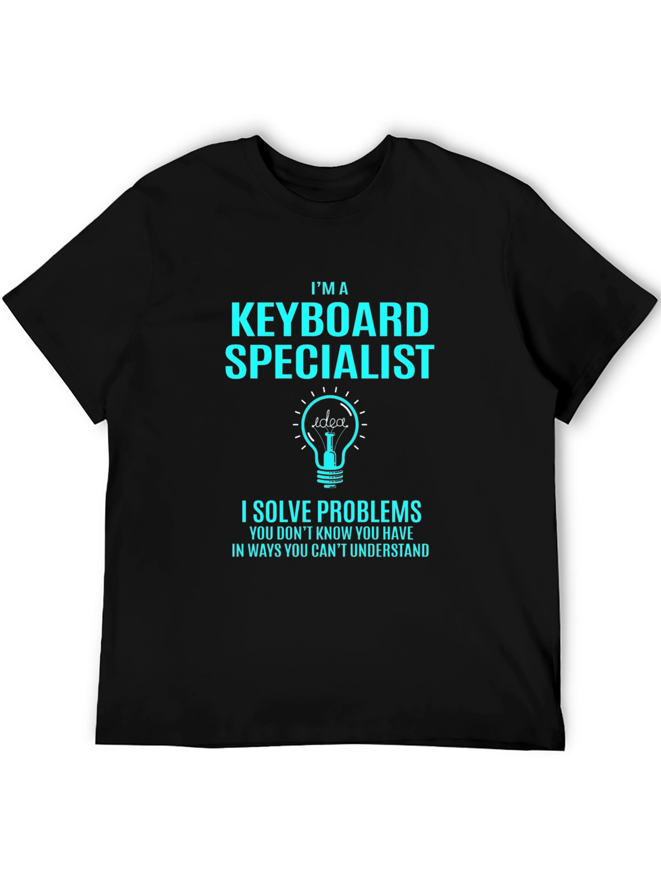 Black Keyboard Specialist Novelty Graphic Tee view 5