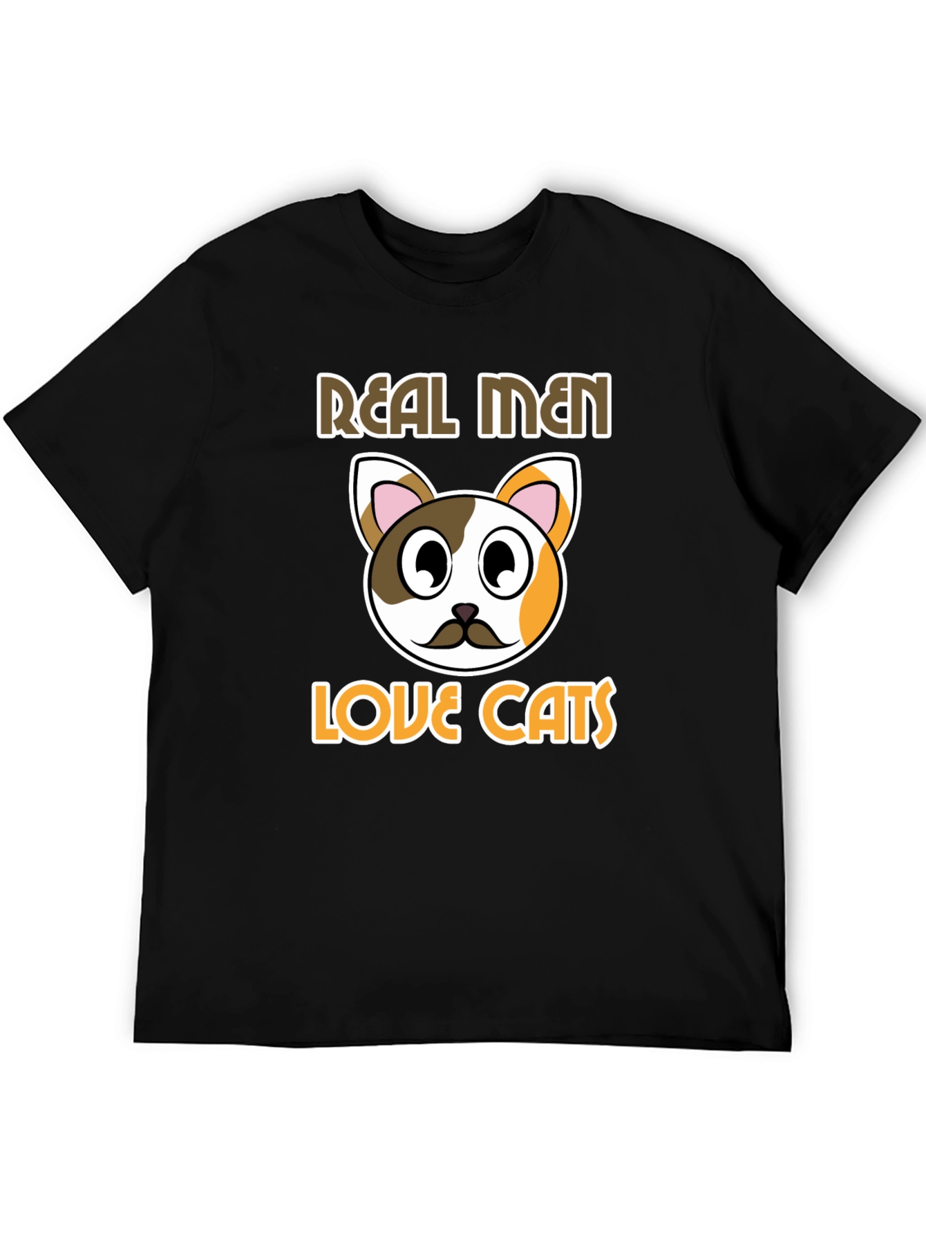 Black Real Men Love Cats T-Shirt - Novelty Graphic Tee view 5