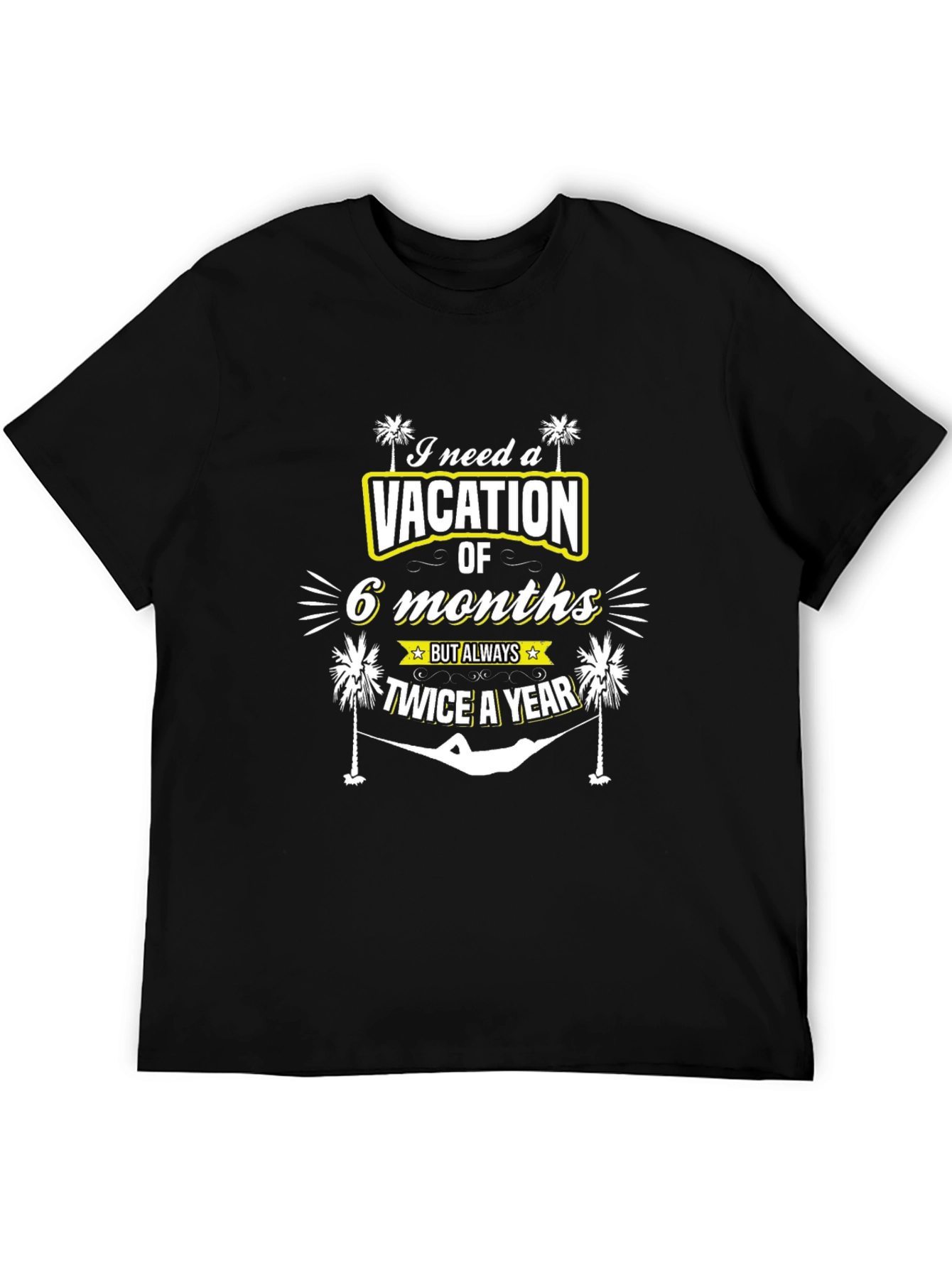 Black Vacation Needed Black T-Shirt view 5