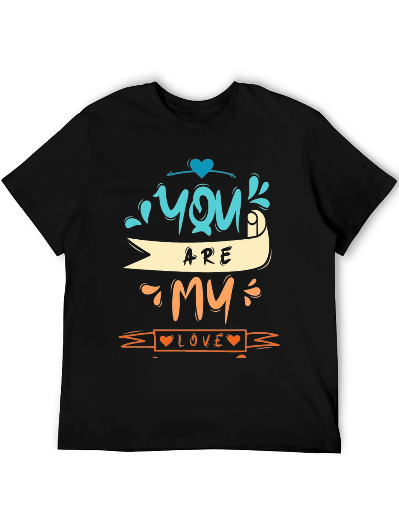 Black You Are My Love Graphic Tee - Black Unisex view 5