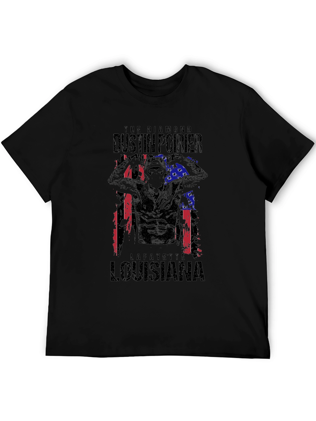 Black Dustin Poirier Lafayette Louisiana Graphic T-Shirt view 5