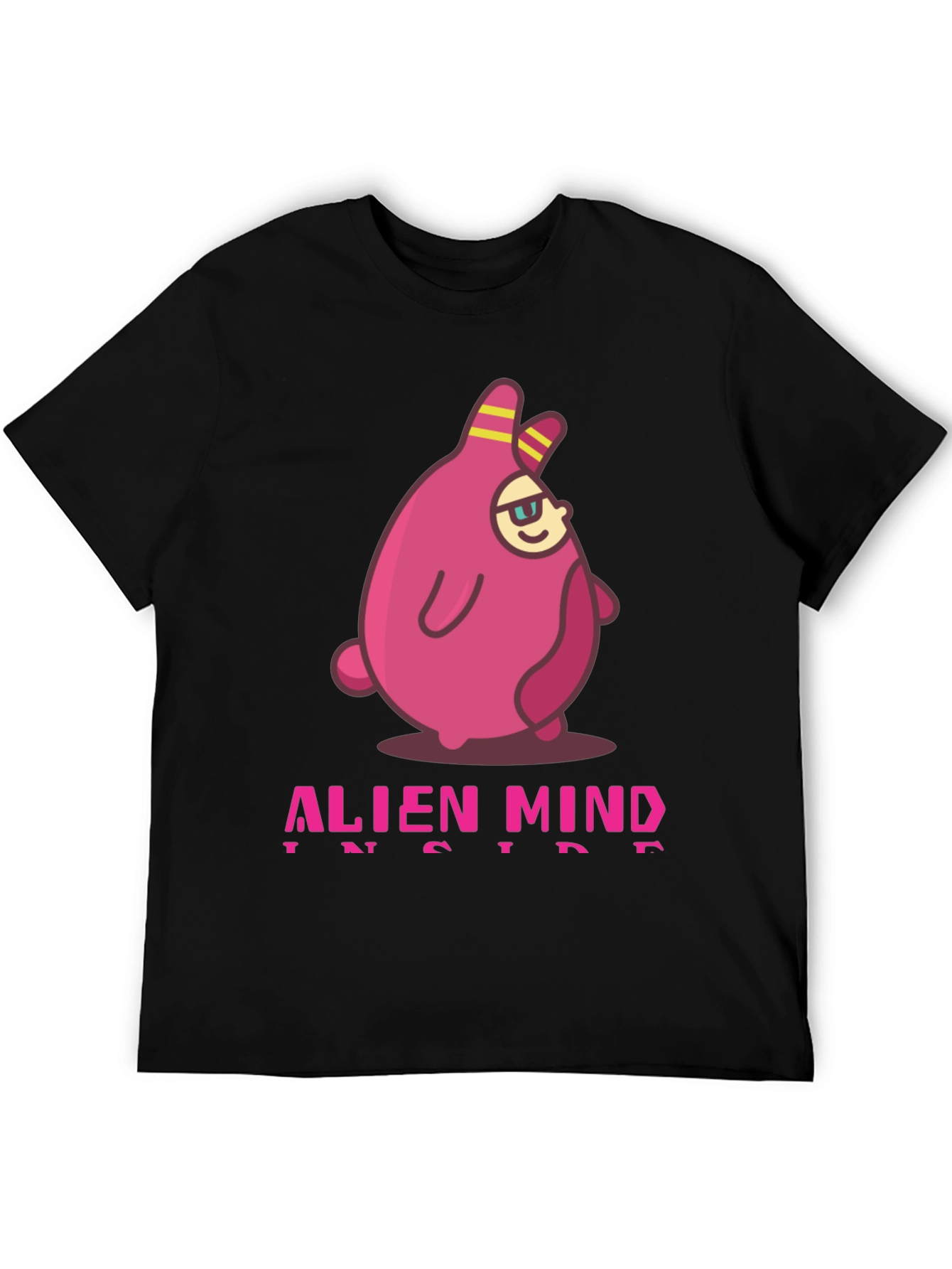 Black Alien Mind Inside Graphic Print Black T-Shirt view 5
