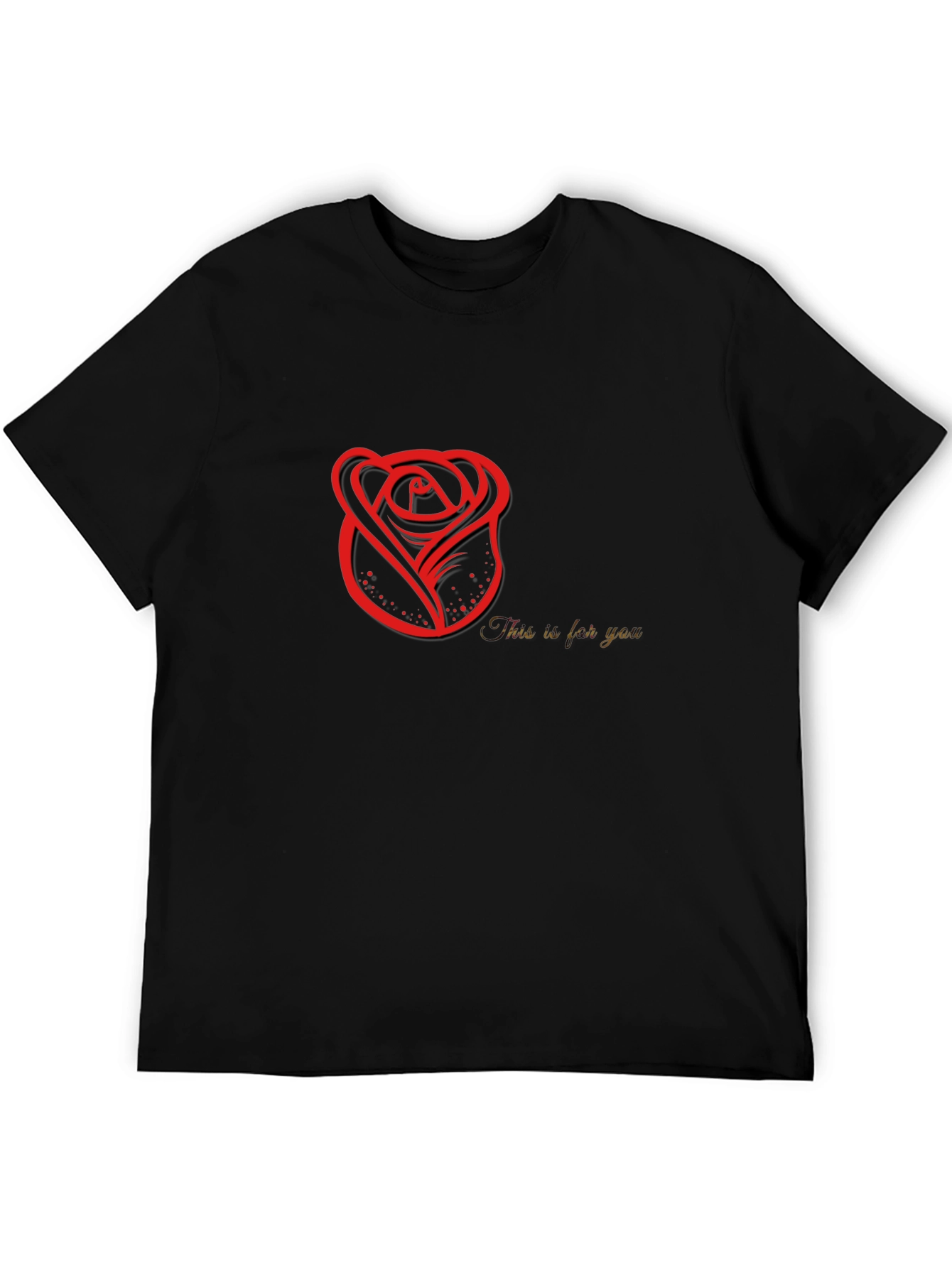 Black Rose Graphic Men's Black T-Shirt view 5