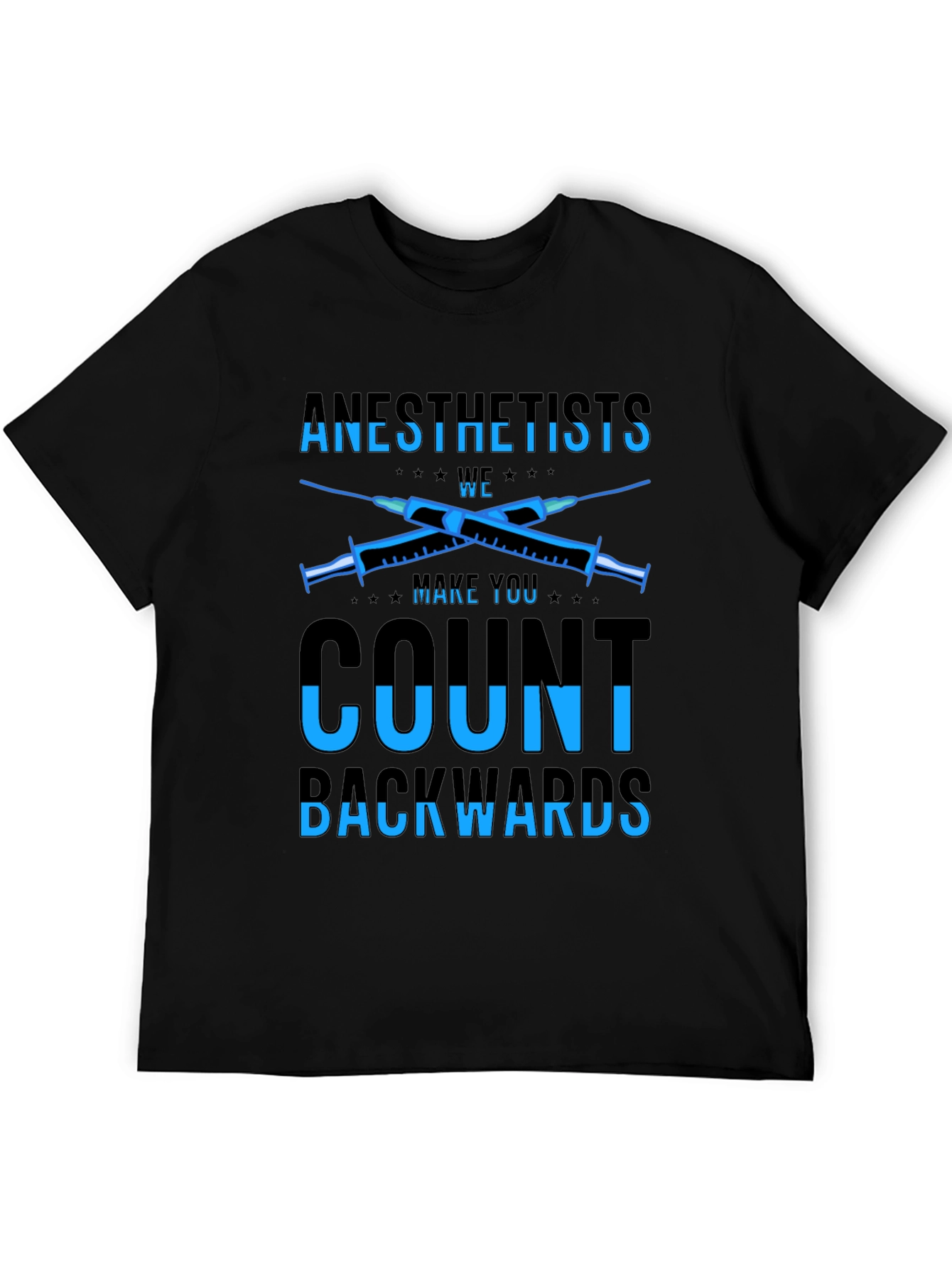 Black Anesthetist Count Backwards T-Shirt - Black view 5