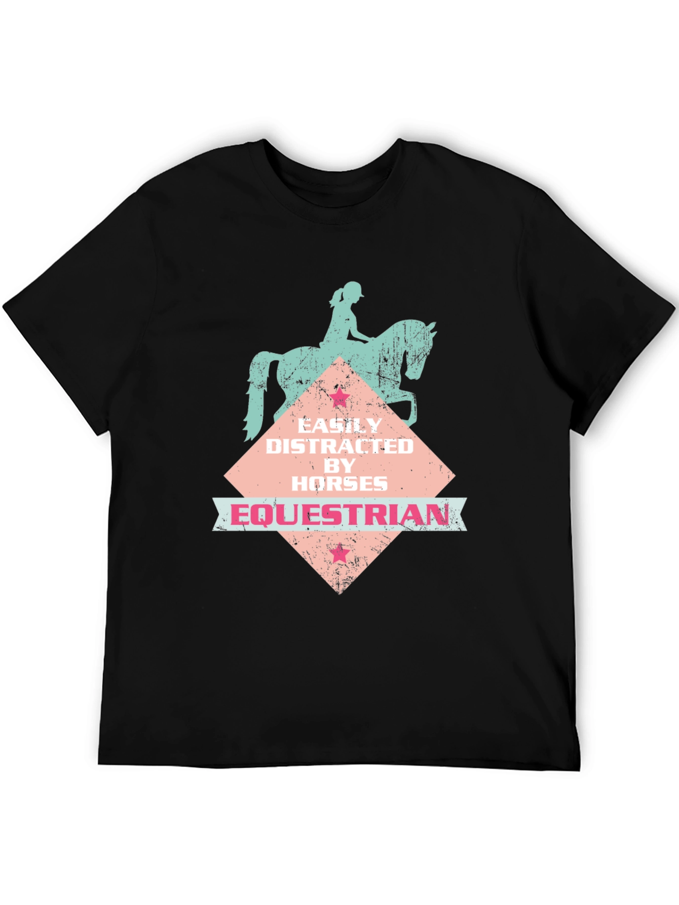 Black Equestrian Horse Lover Graphic T-Shirt view 5
