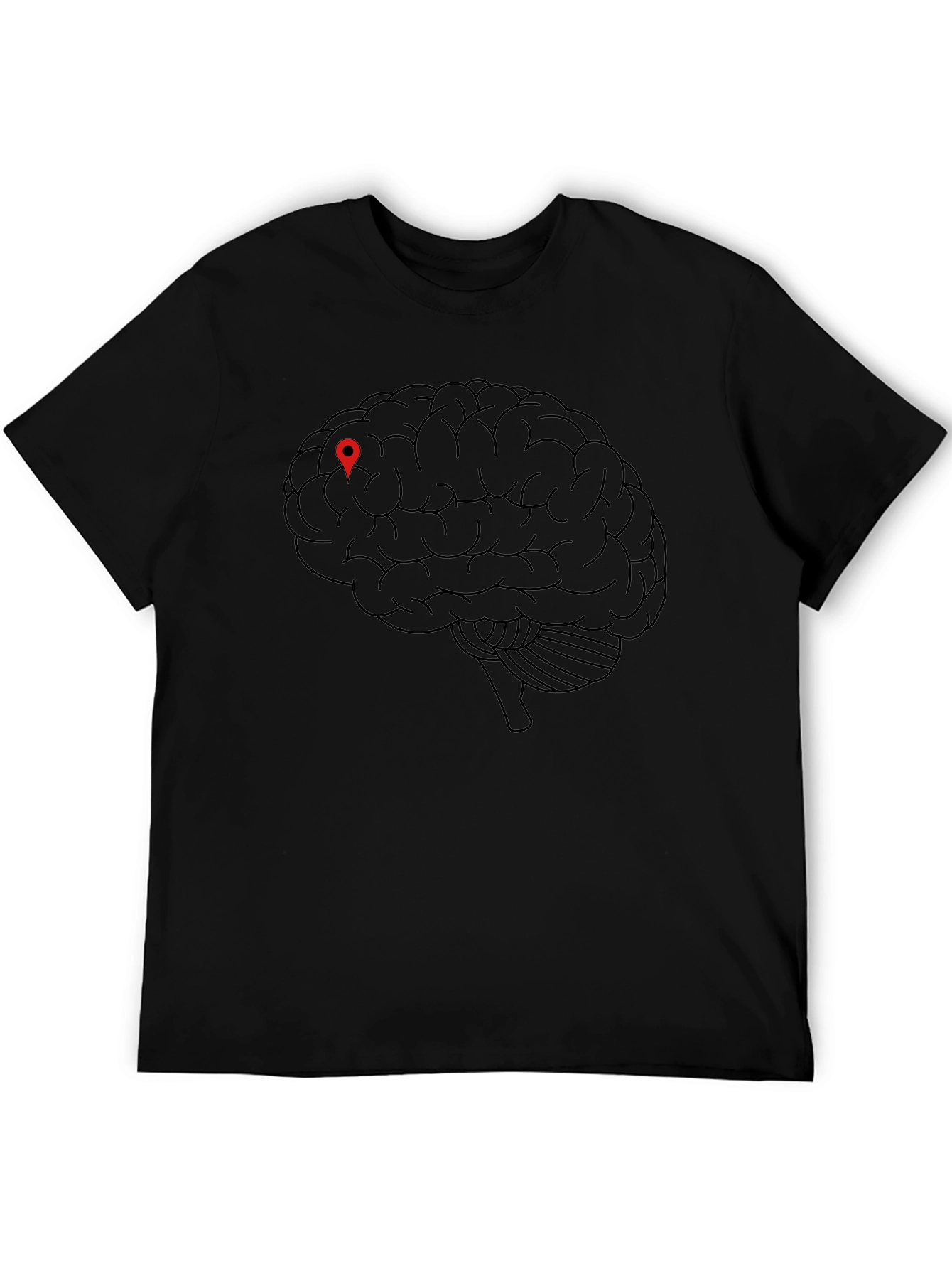 Black Brain Location T-Shirt - Smart Style view 5