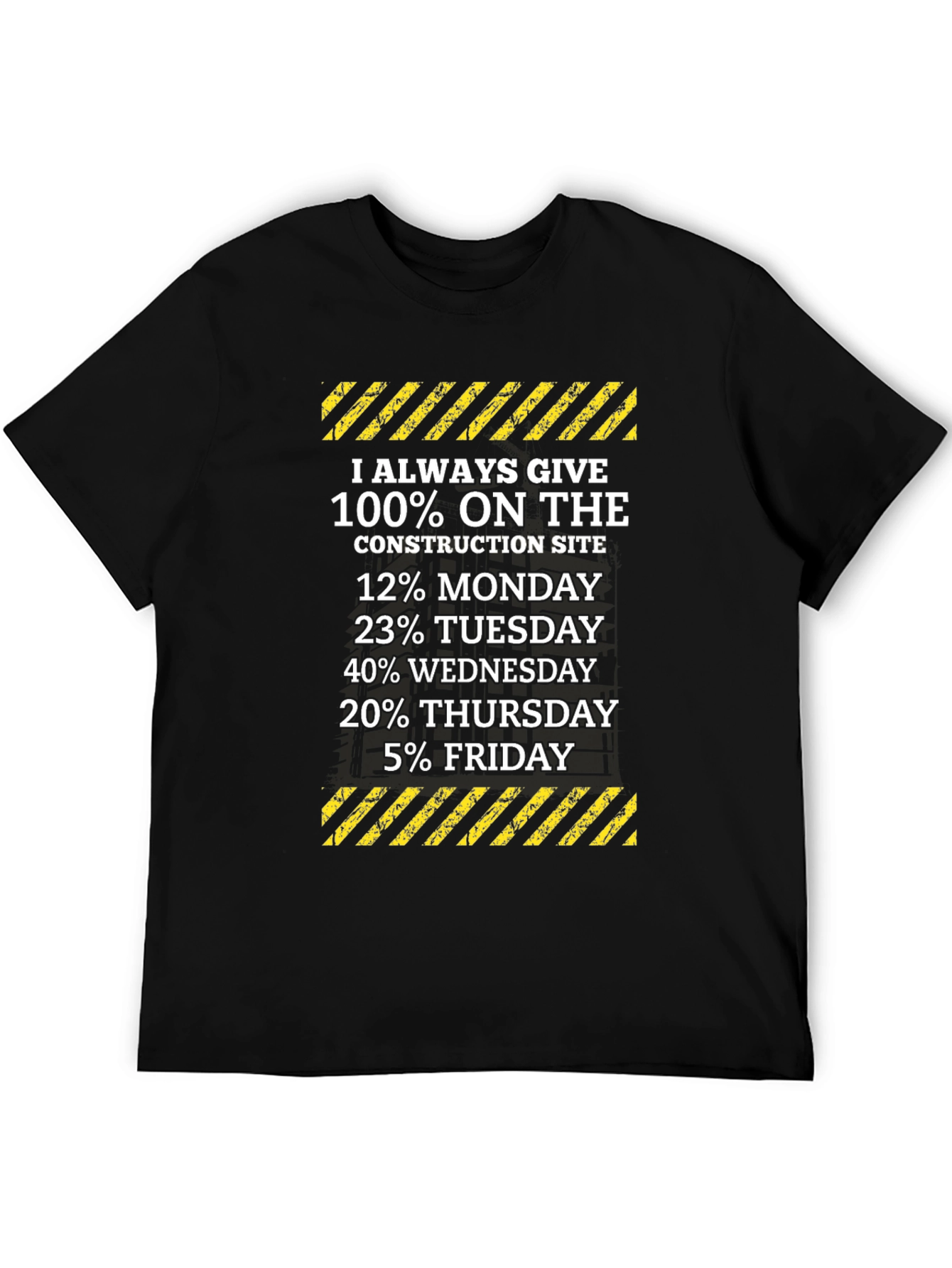 Black Construction Worker Humor T-Shirt view 5