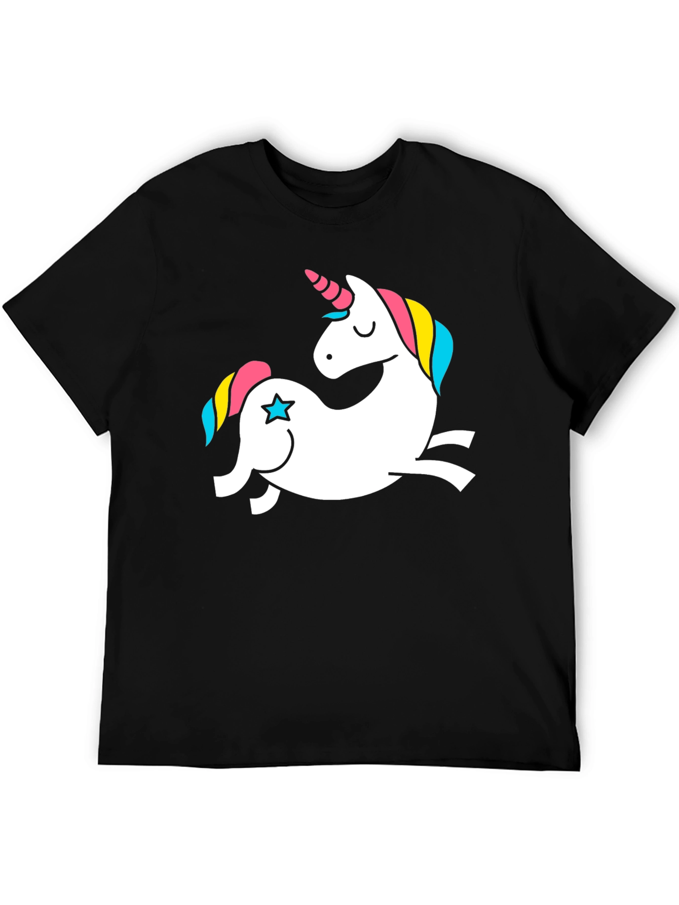 Black Unicorn Graphic Tee - Black Cotton T-Shirt view 5