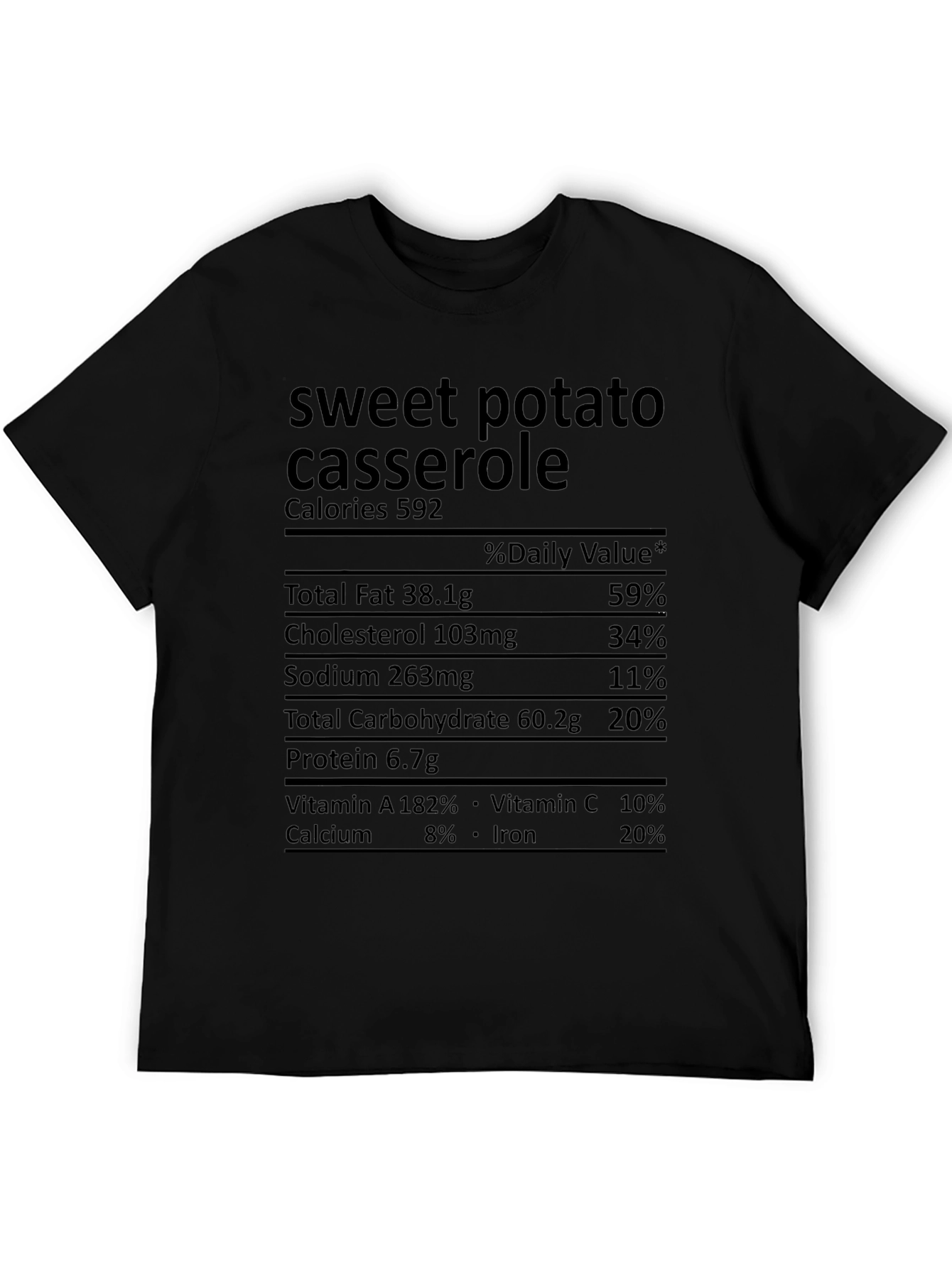 Black Sweet Potato Casserole Nutrition Facts T-Shirt view 5