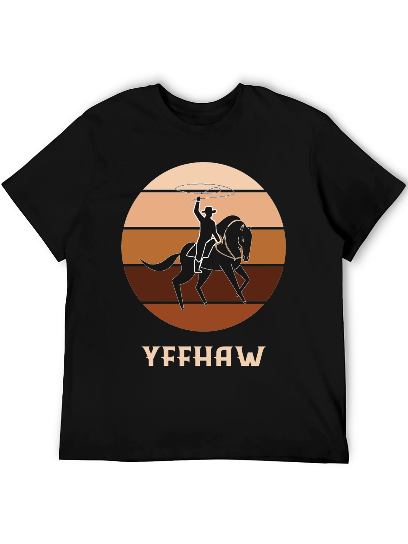 Black Yeehaw Cowboy Horse T-Shirt - Western Style Tee view 5