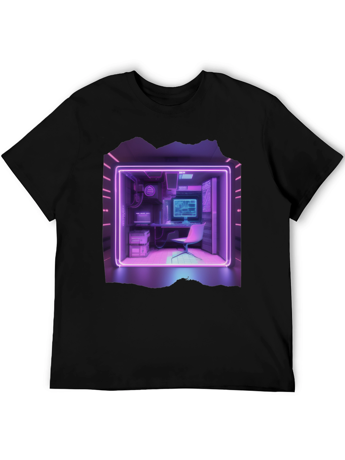 Retro Cyberpunk Gamer Room T-Shirt - 5