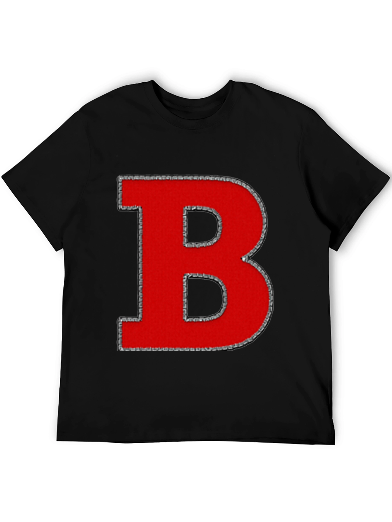 Black Bold Red Letter "B" Graphic Tee - Casual Style view 5