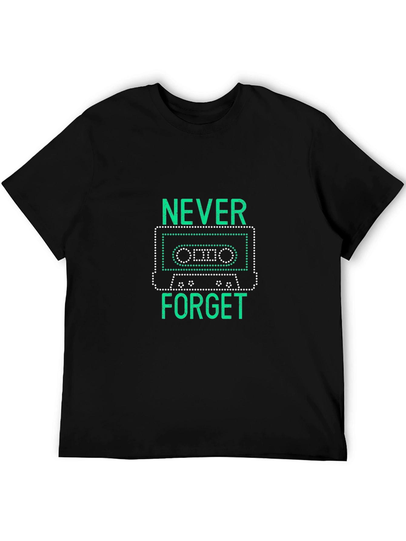 Black Retro Cassette Tape T-Shirt - Never Forget Graphic Tee view 5