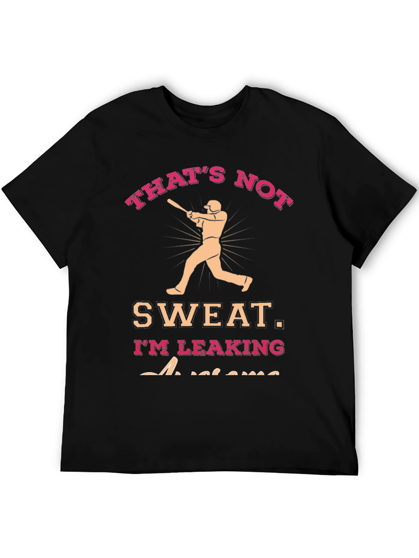Black Funny Baseball T-Shirt - "That's Not Sweat" view 5
