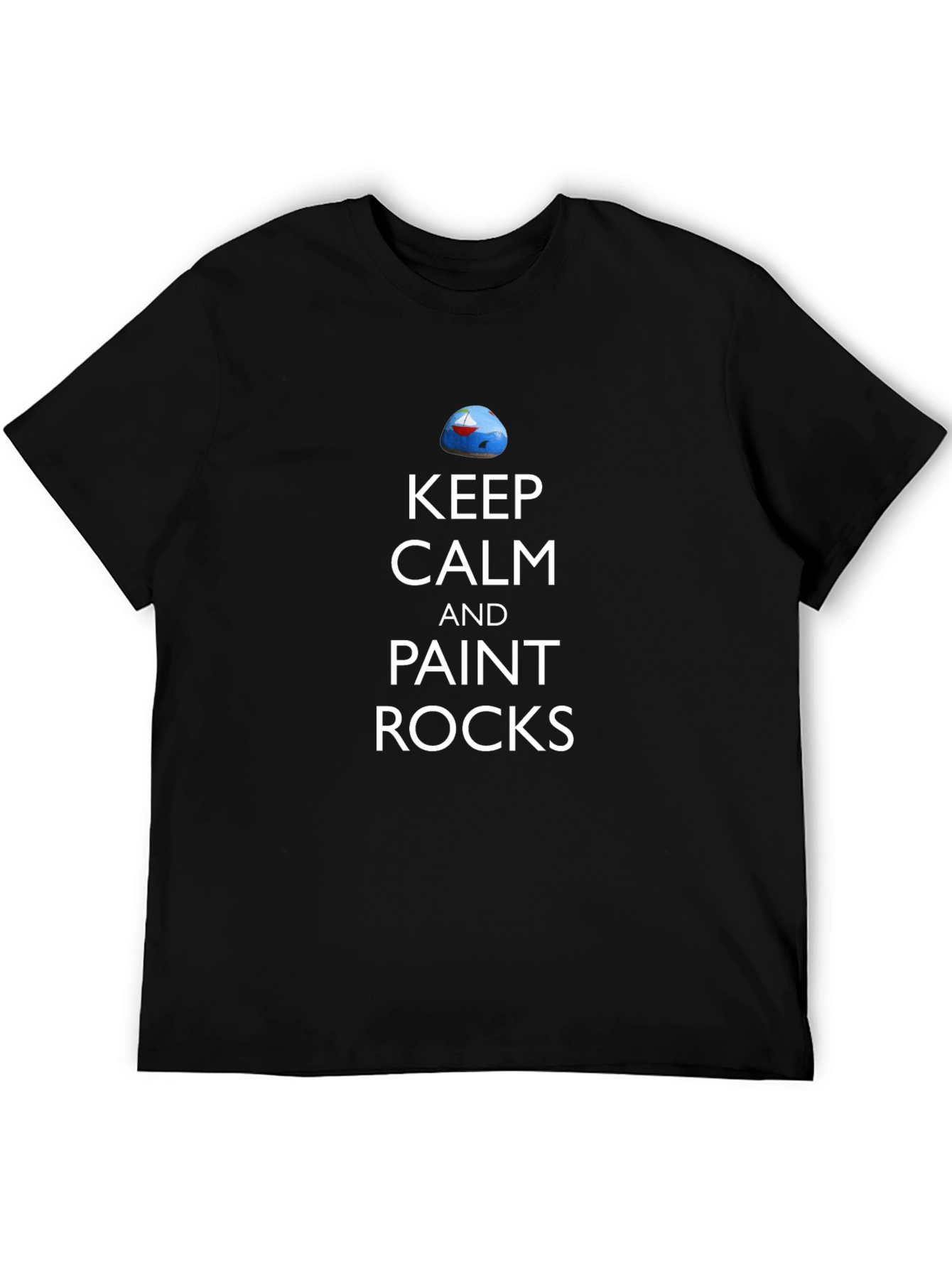Black Keep Calm & Paint Rocks Graphic Tee - Black view 5