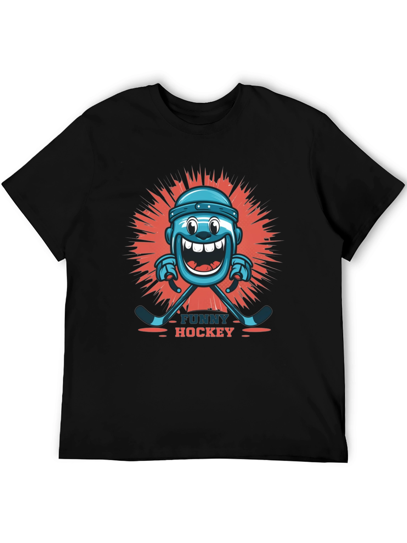 Black Funny Hockey Graphic T-Shirt view 5