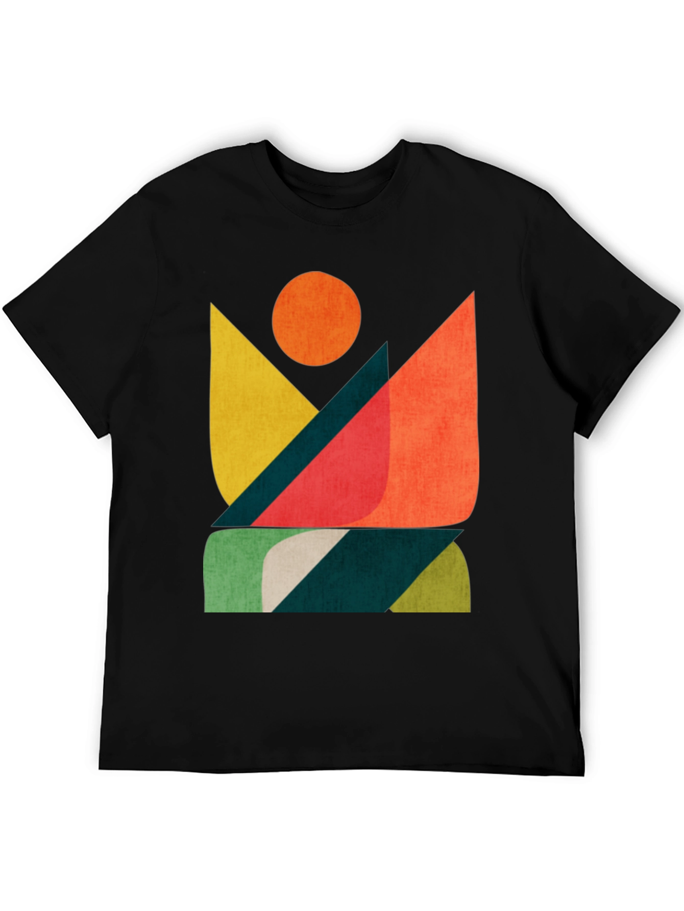 Black Abstract Graphic Print Men's T-Shirt view 5