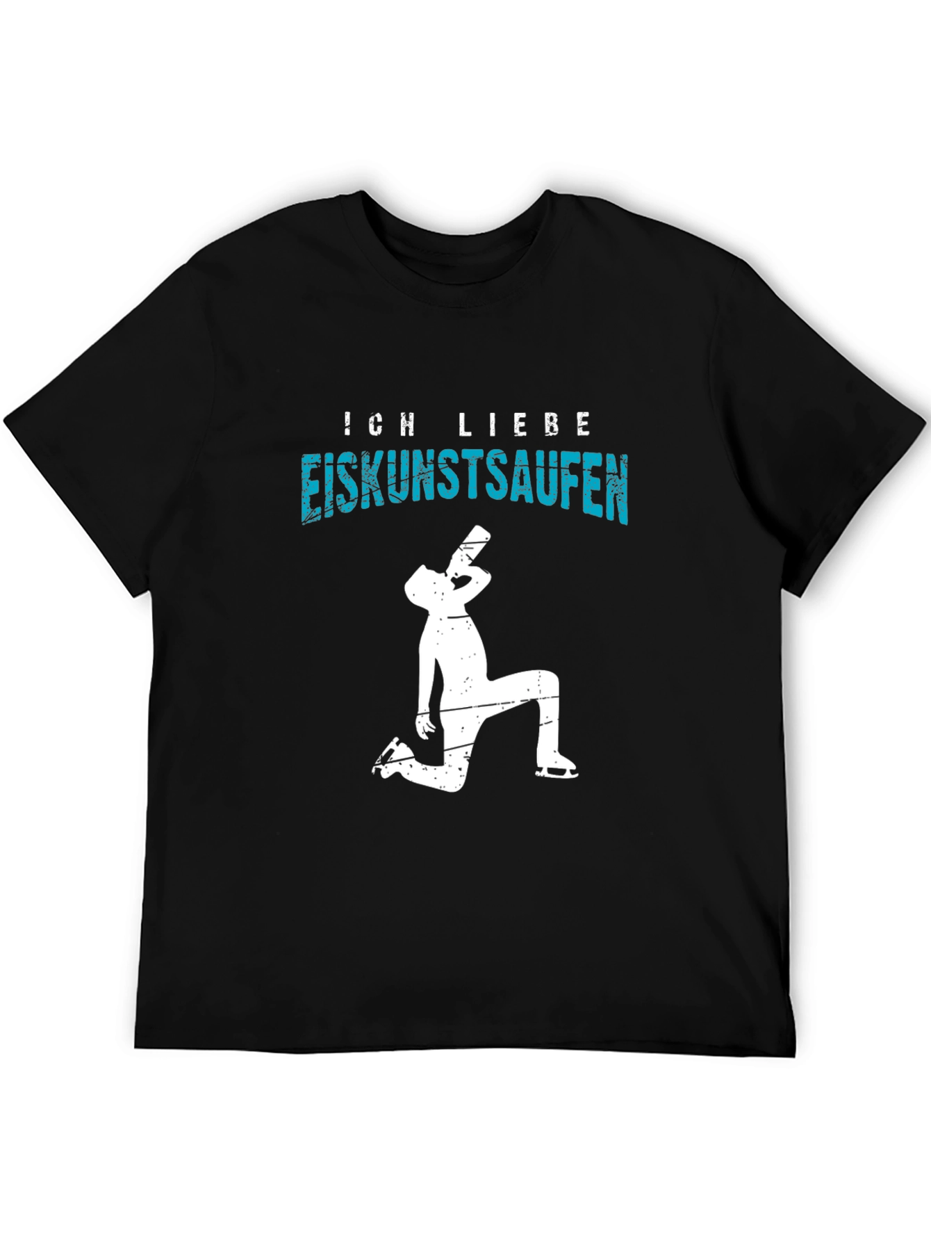 Black Funny Ice Skating Drinking T-Shirt  view 5