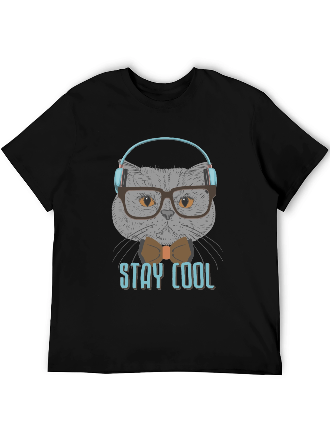 Black Stay Cool Cat T-Shirt - Trendy Graphic Tee view 5