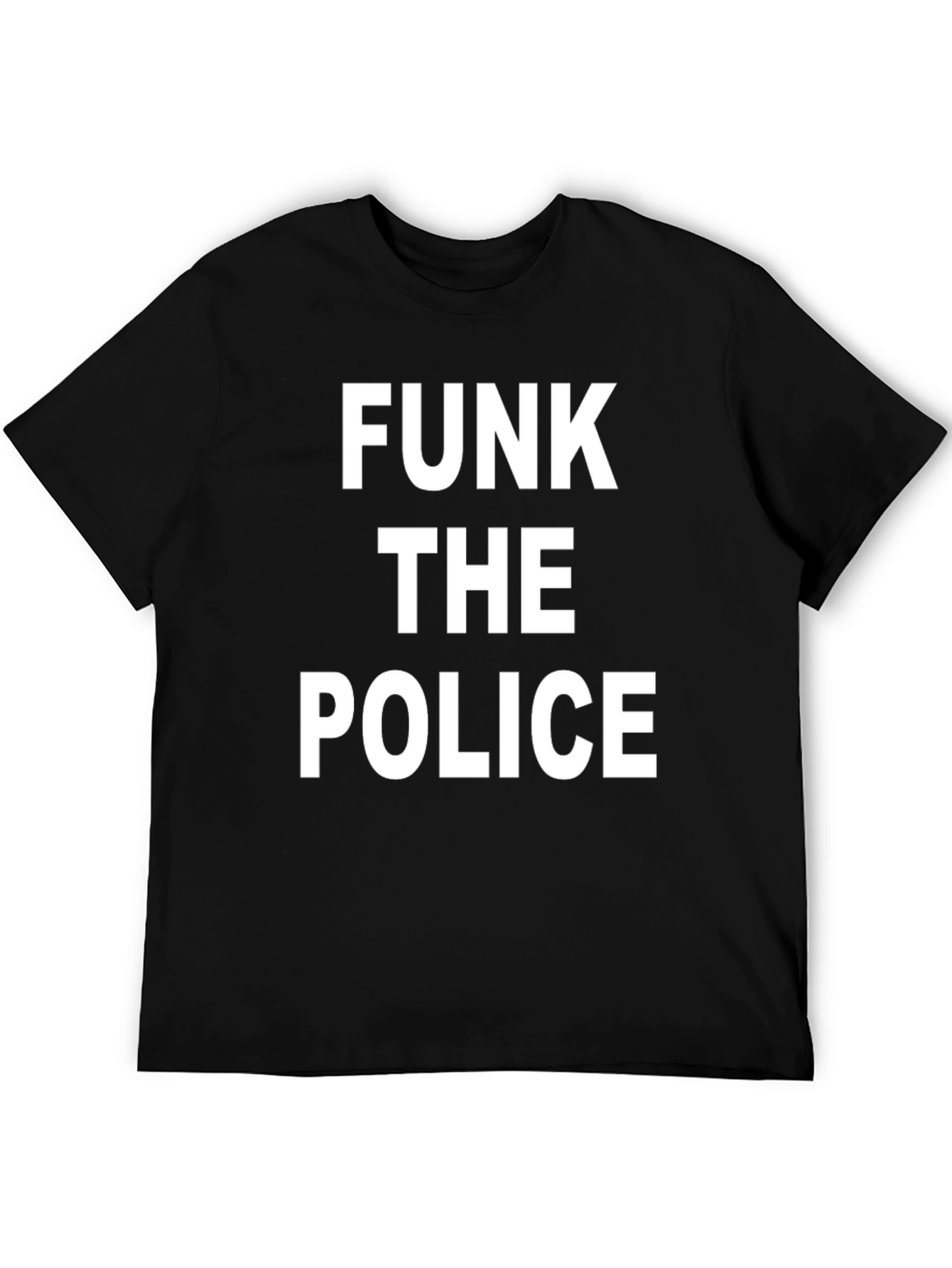 Black Funk the Police Graphic Tee - Black Cotton T-Shirt view 5