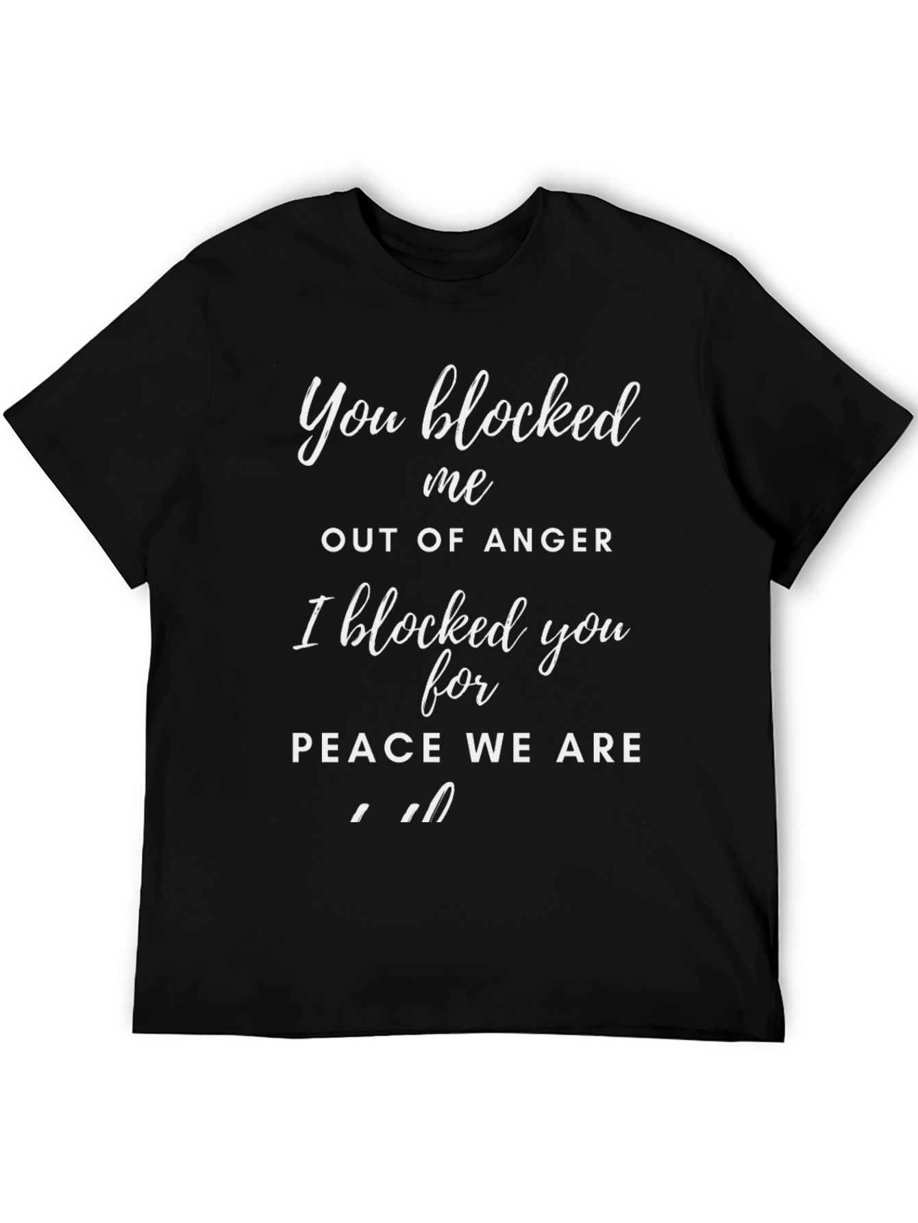 Black Funny Blocked for Peace T-Shirt view 5
