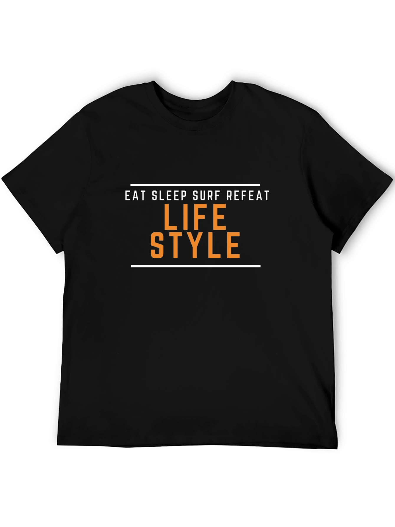 Black Eat Sleep Surf Repeat Lifestyle T-Shirt view 5