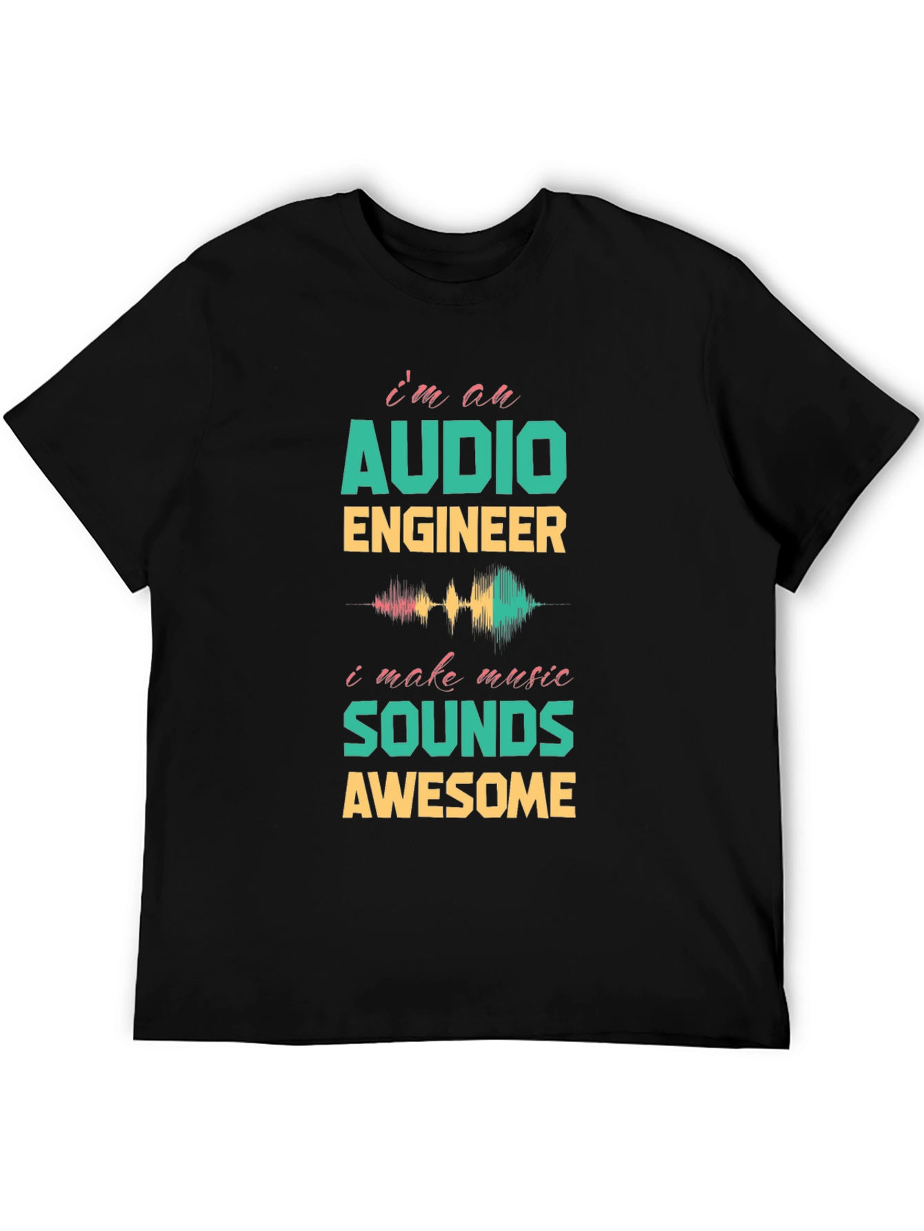 Black Audio Engineer Music Lover T-Shirt view 5