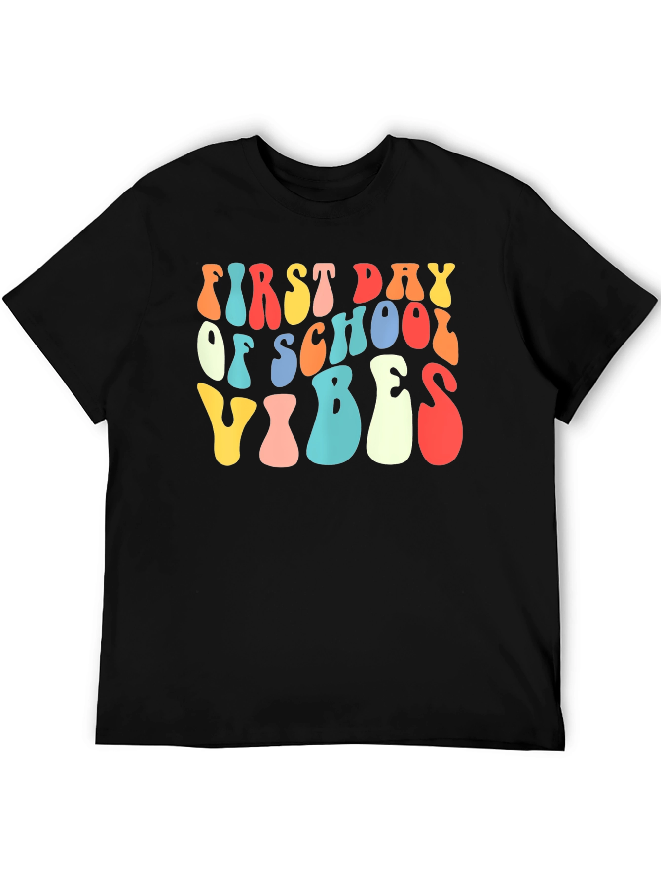 Black First Day of School Vibes Retro Tee view 5