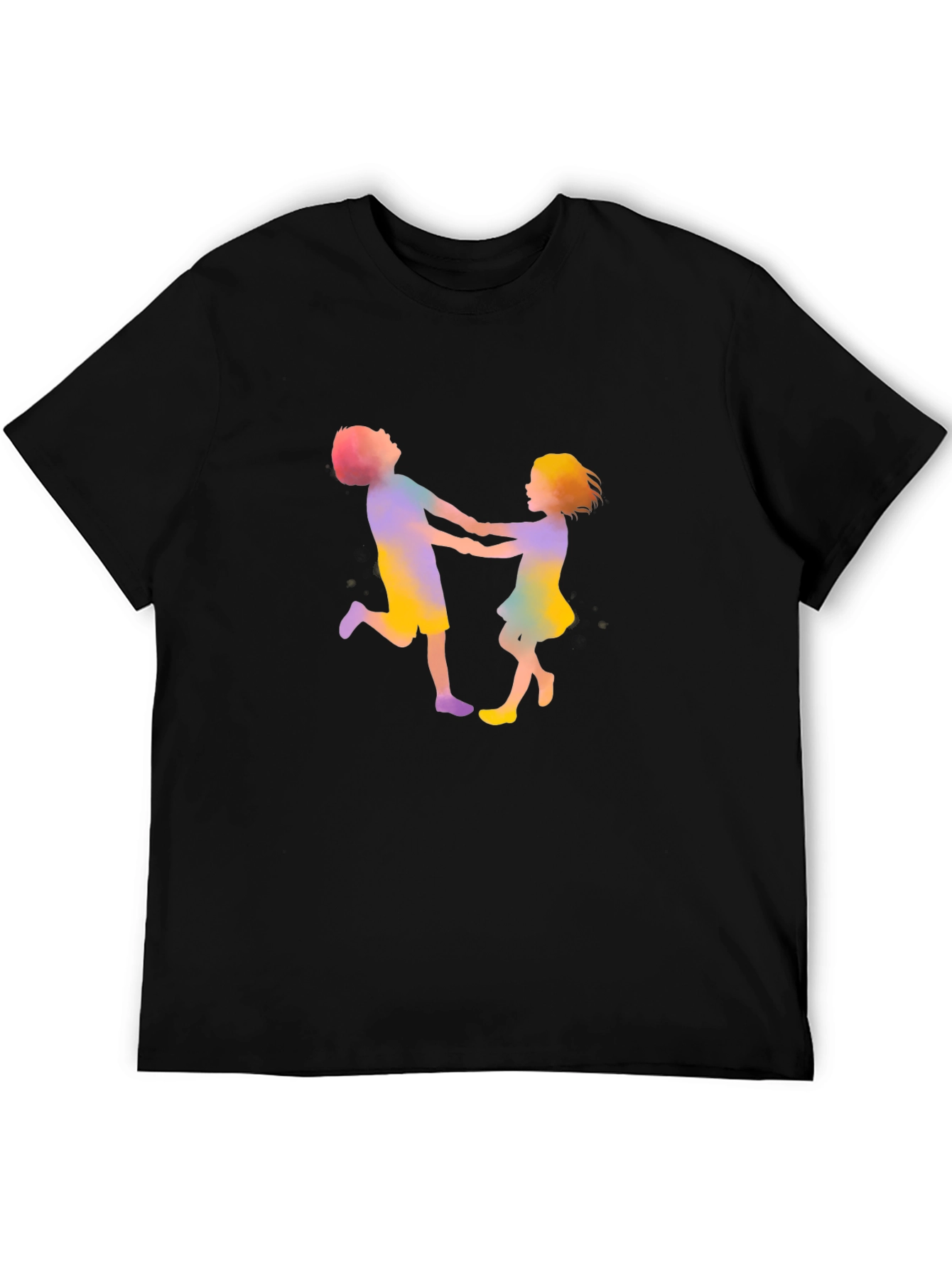 Black Colorful Kids Graphic Black Tee view 5