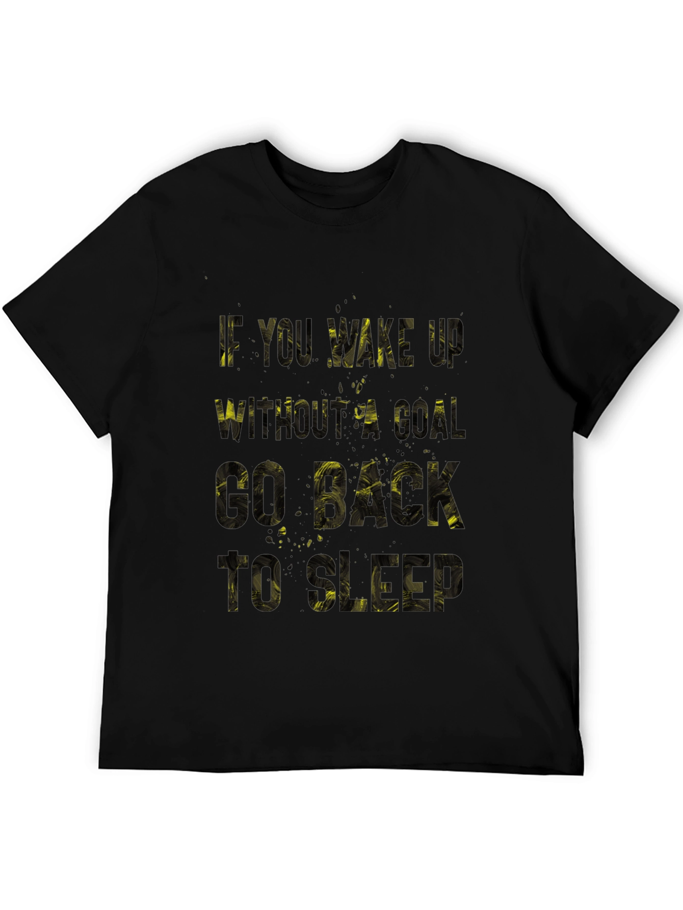Black Motivational T-Shirt - Go Back to Sleep - Mens Black Tee view 5