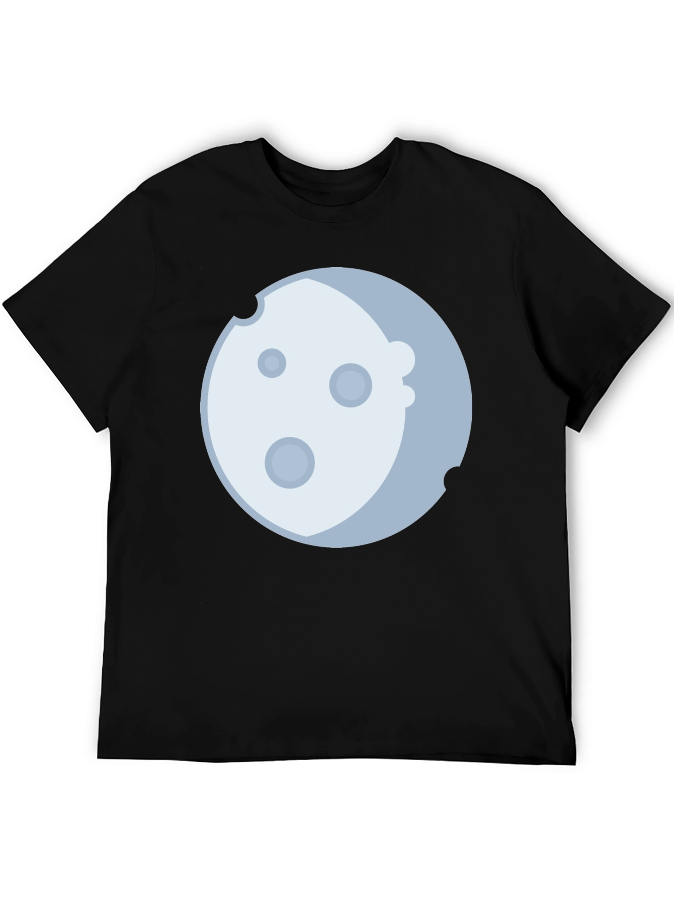 Black Lunar Graphic Tee - Black Cotton Blend, Moon Design view 5